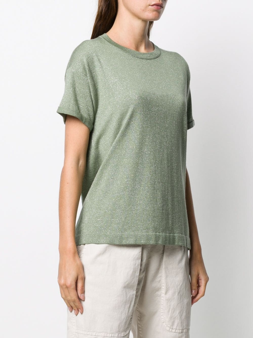 metallic knit T-shirt - 3