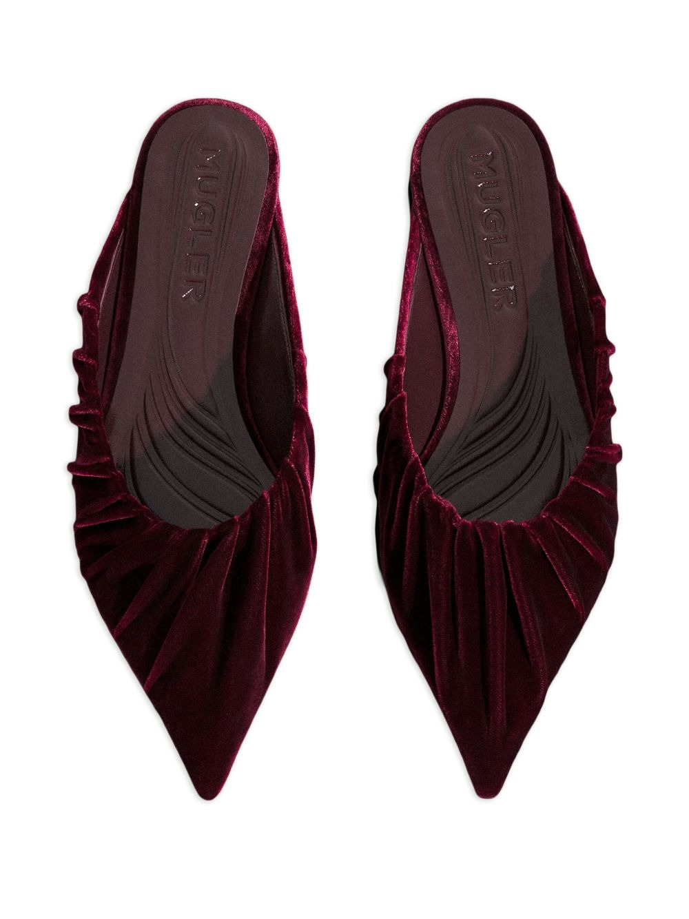 pleated pointed-toe flat mules - 4