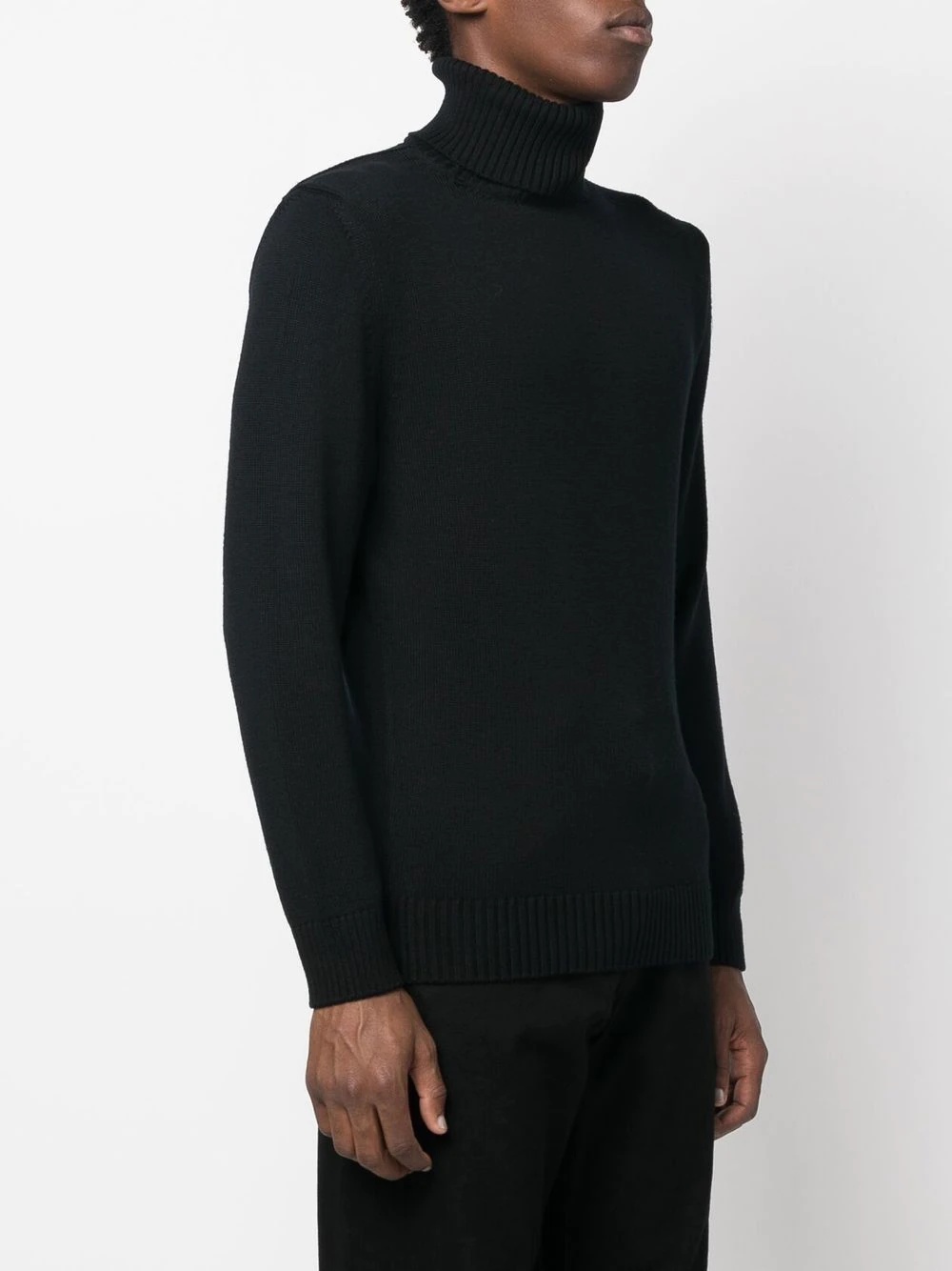 logo-patch roll neck jumper - 3