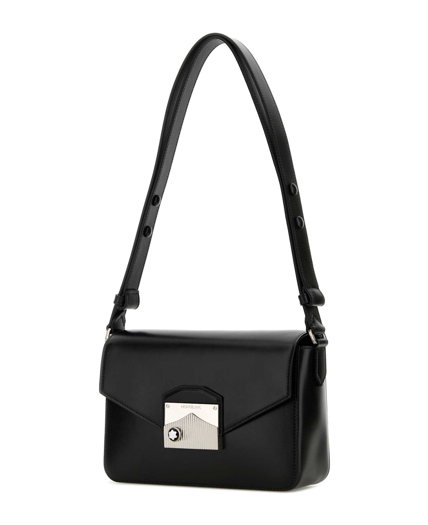 Black Leather Meisterstuck Shoulder Bag - 2