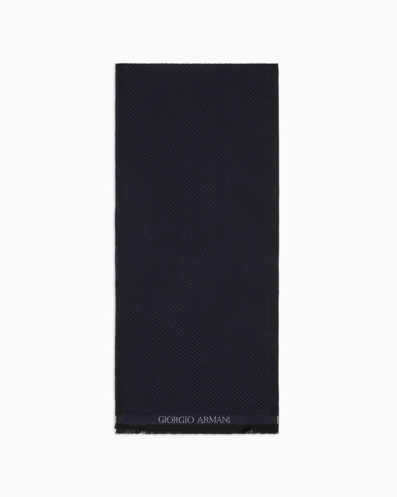 CHEVRON JACQUARD WOOL SCARF 1