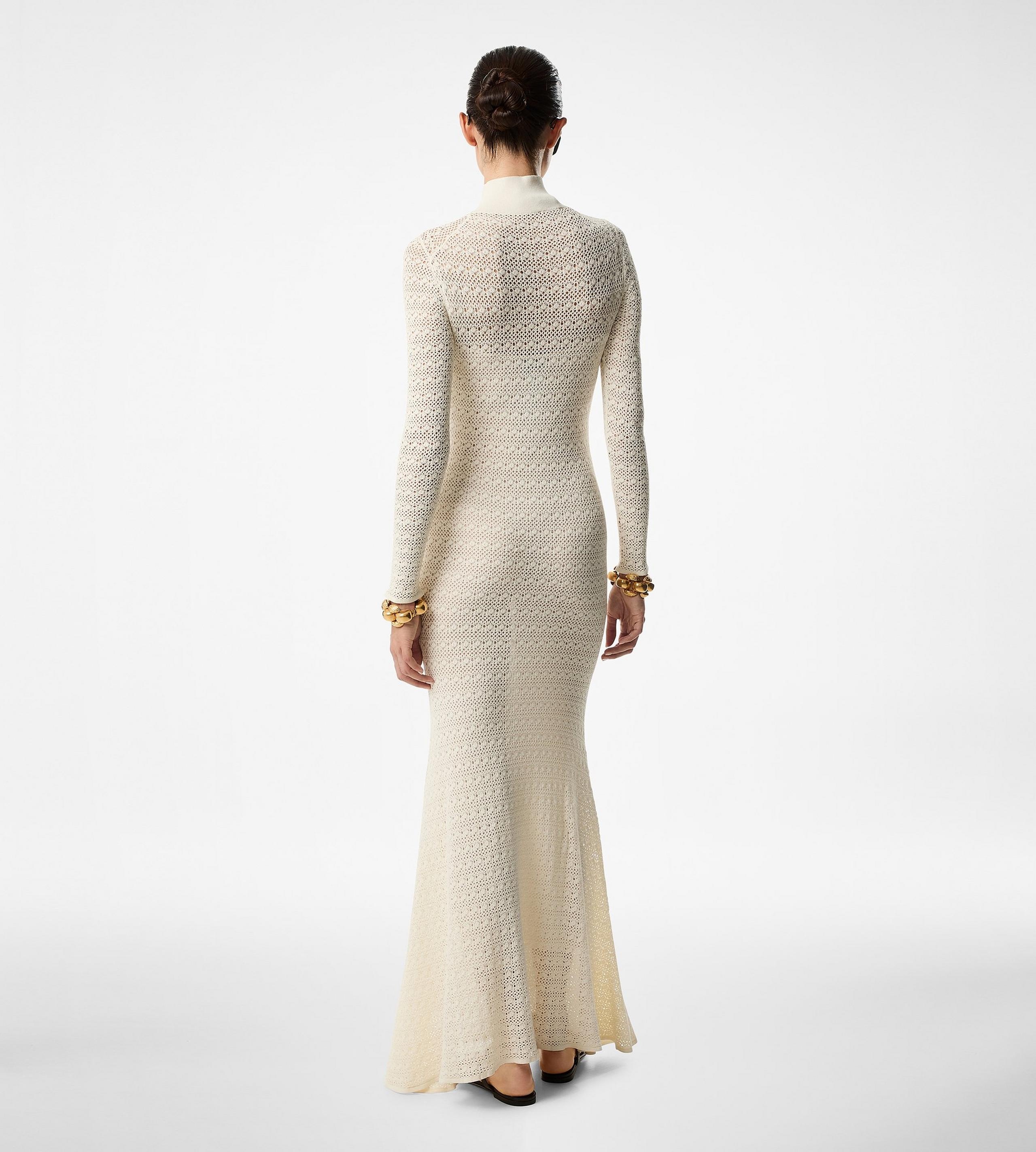 OPENWORK STRETCH VISCOSE MAXI DRESS - 4