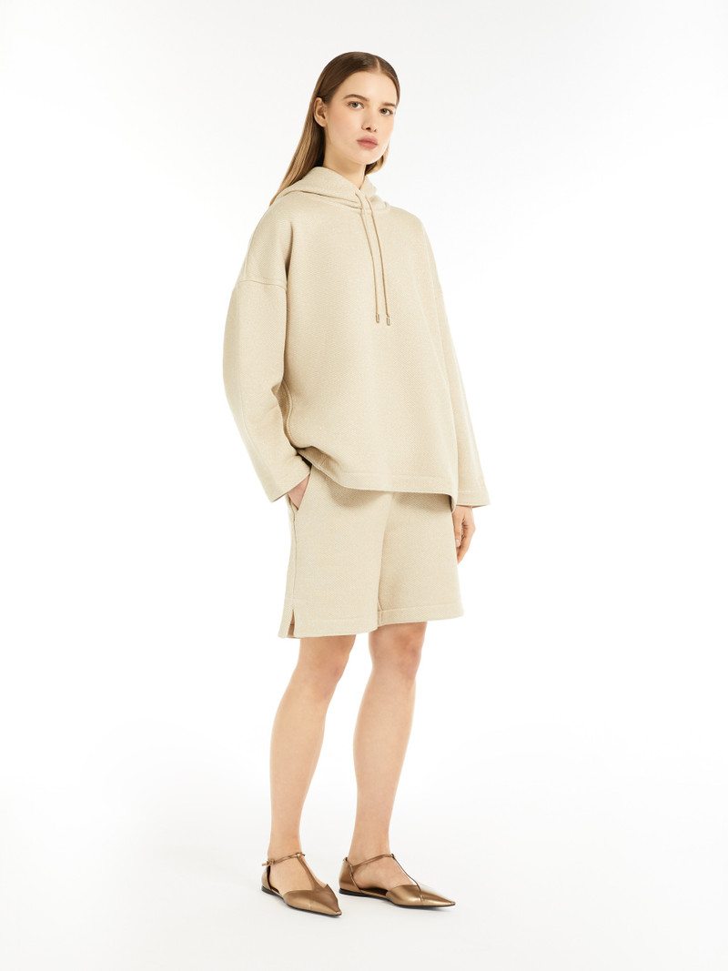 Max Mara RALLY Oversized cotton and lurex sweatshirt outlook