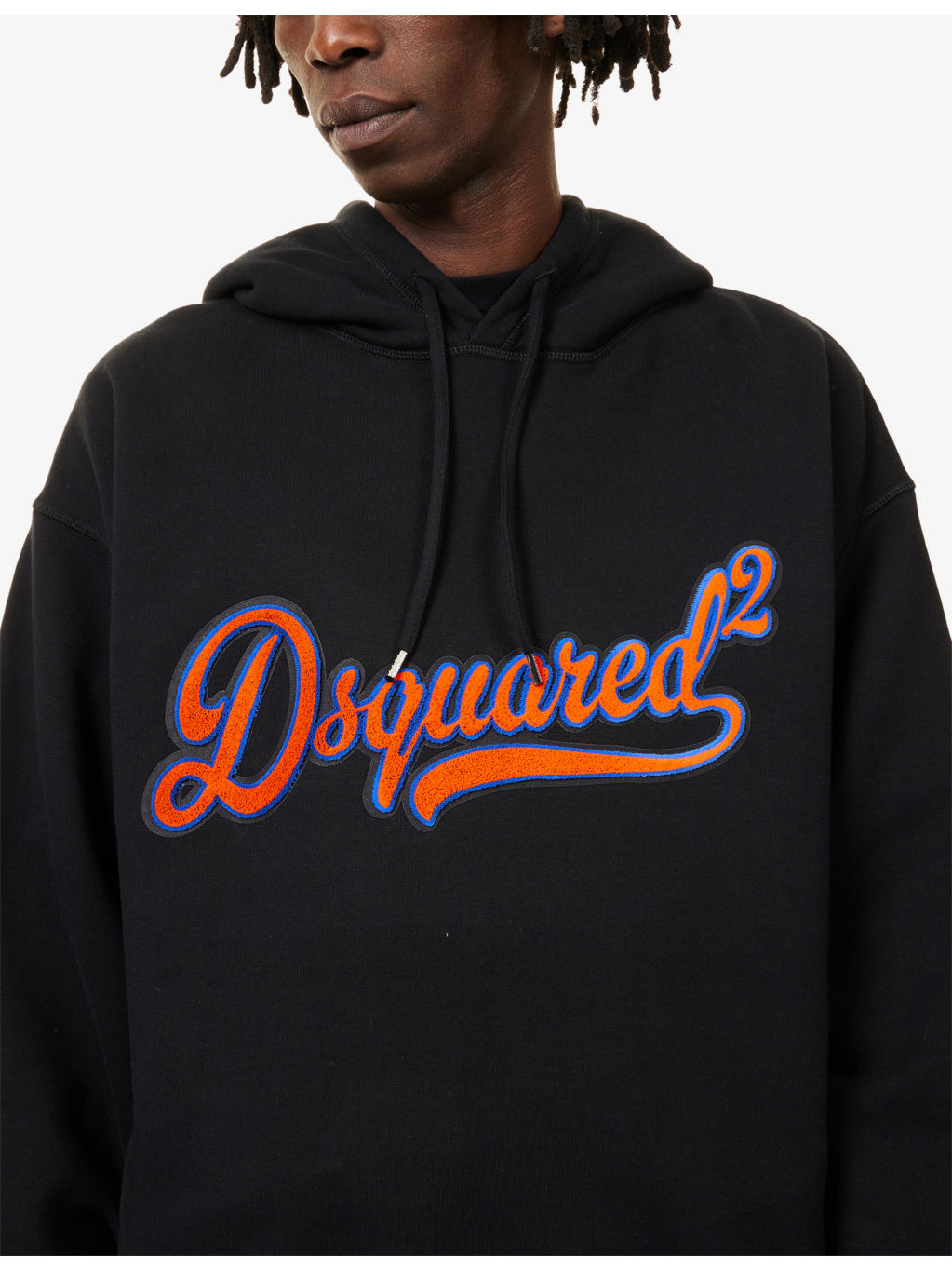 Embossed-Text Relaxed-Fit Cotton-Jersey Hoody - 5