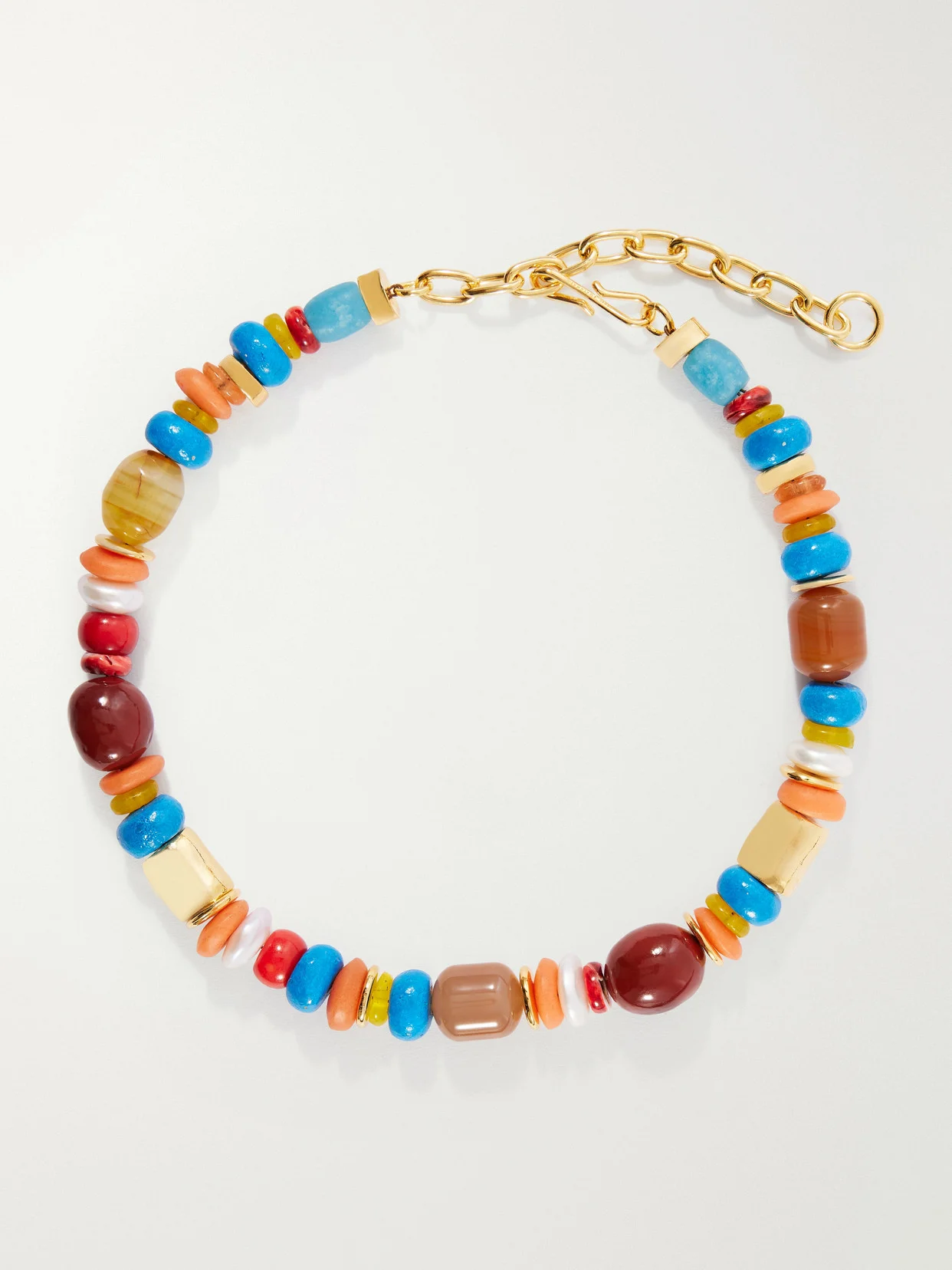 Souvenir Gold-plated Multi-stone Beaded Necklace - 1