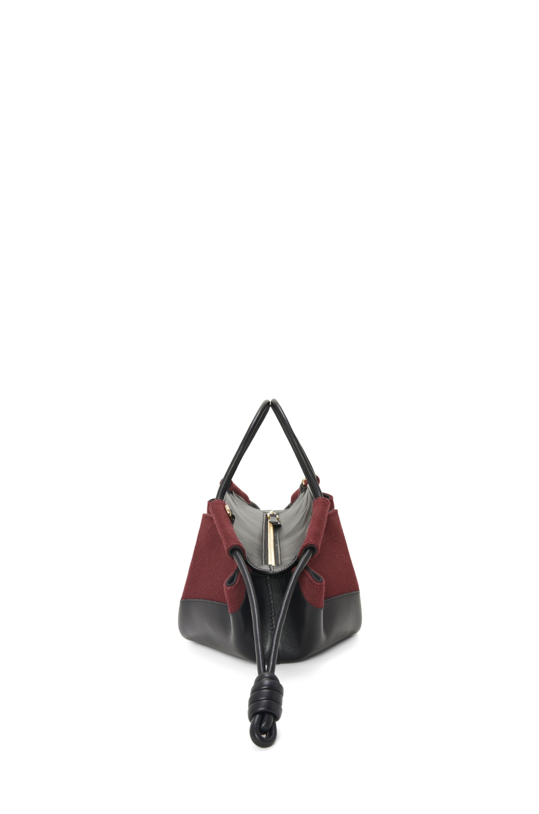 Small Paseo bag in shiny nappa calfskin and canvas - 3