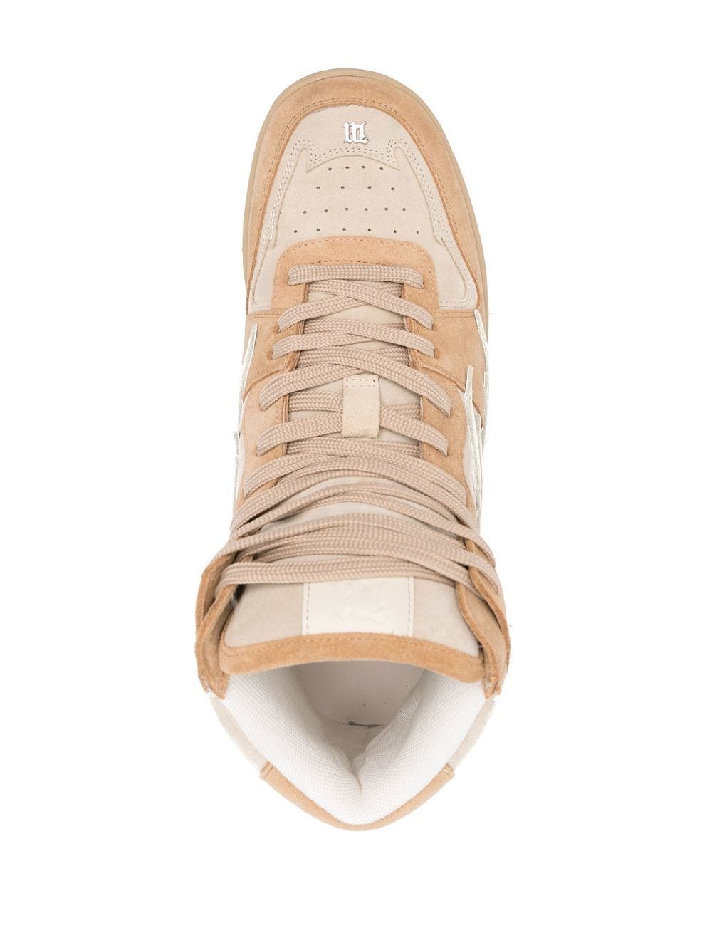 panel-detail suede sneakers - 4