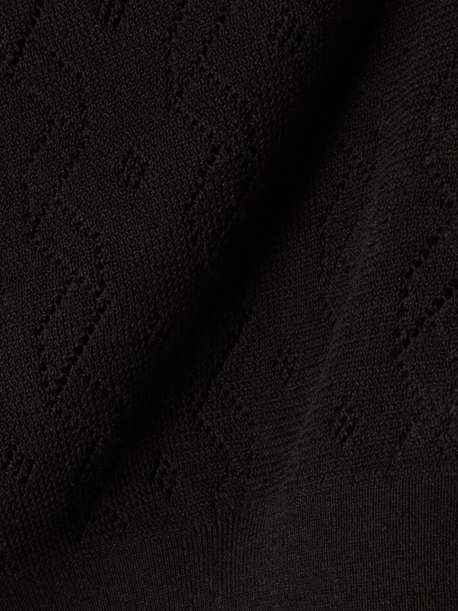 Pointelle-knit cotton tank and cardigan set Black - 5