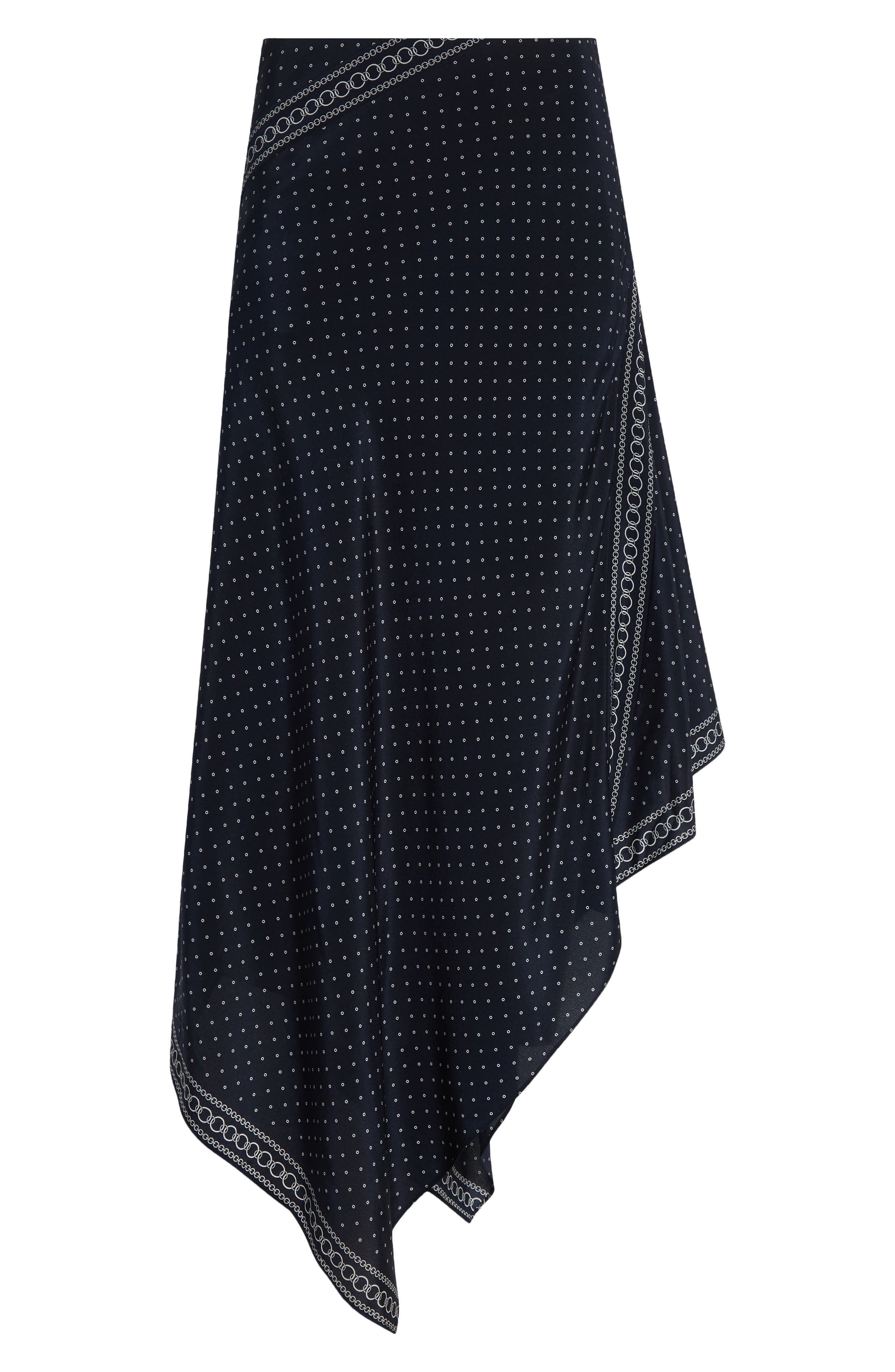 Veronica Beard Hartley Mixed Print Asymmetric Stretch Silk Skirt in Navy Multi at Nordstrom - 6