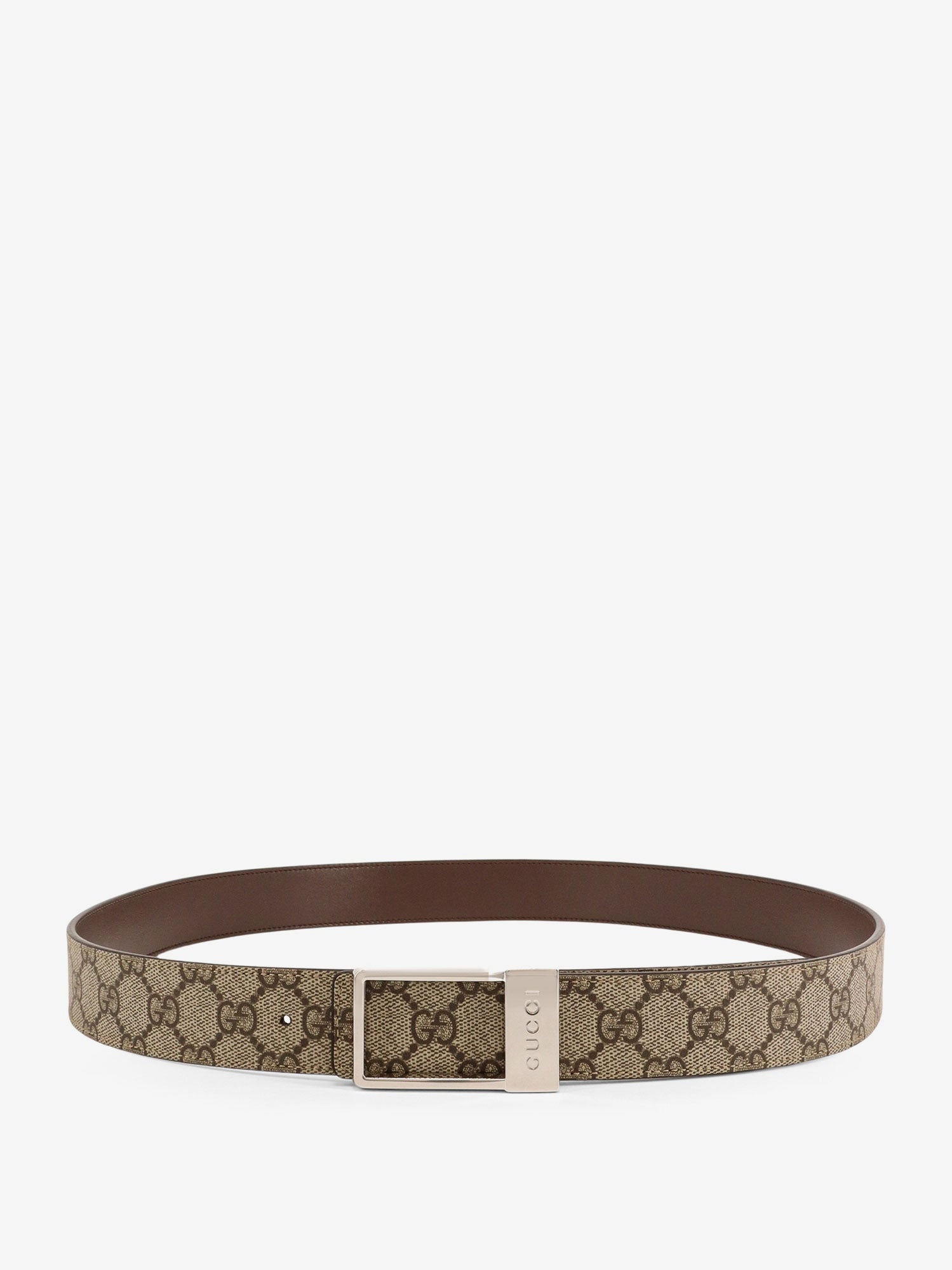 Gucci Gg Supreme Fabric And Leather Belt - 1