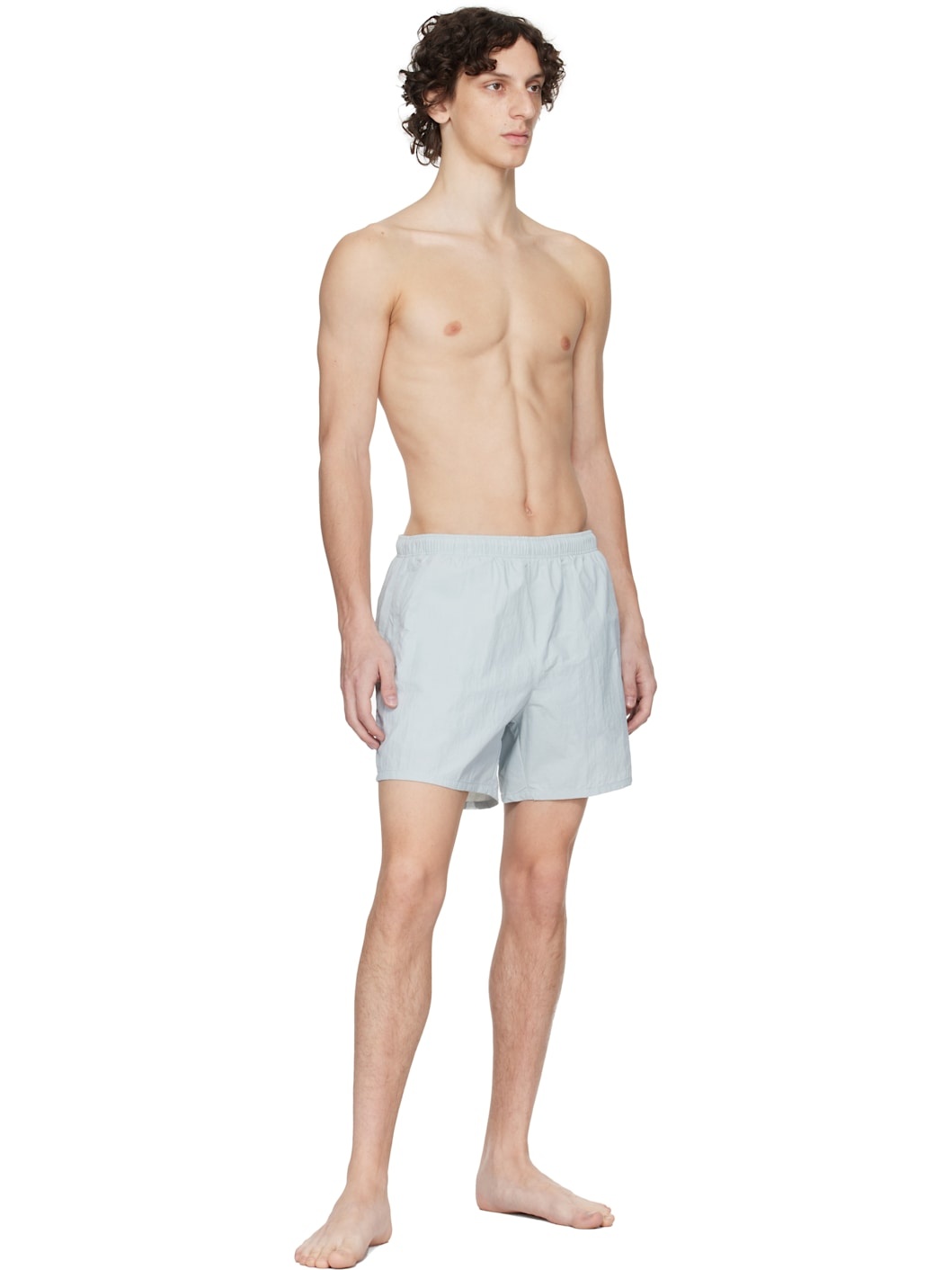 Blue Drape Tech Swim Shorts - 4