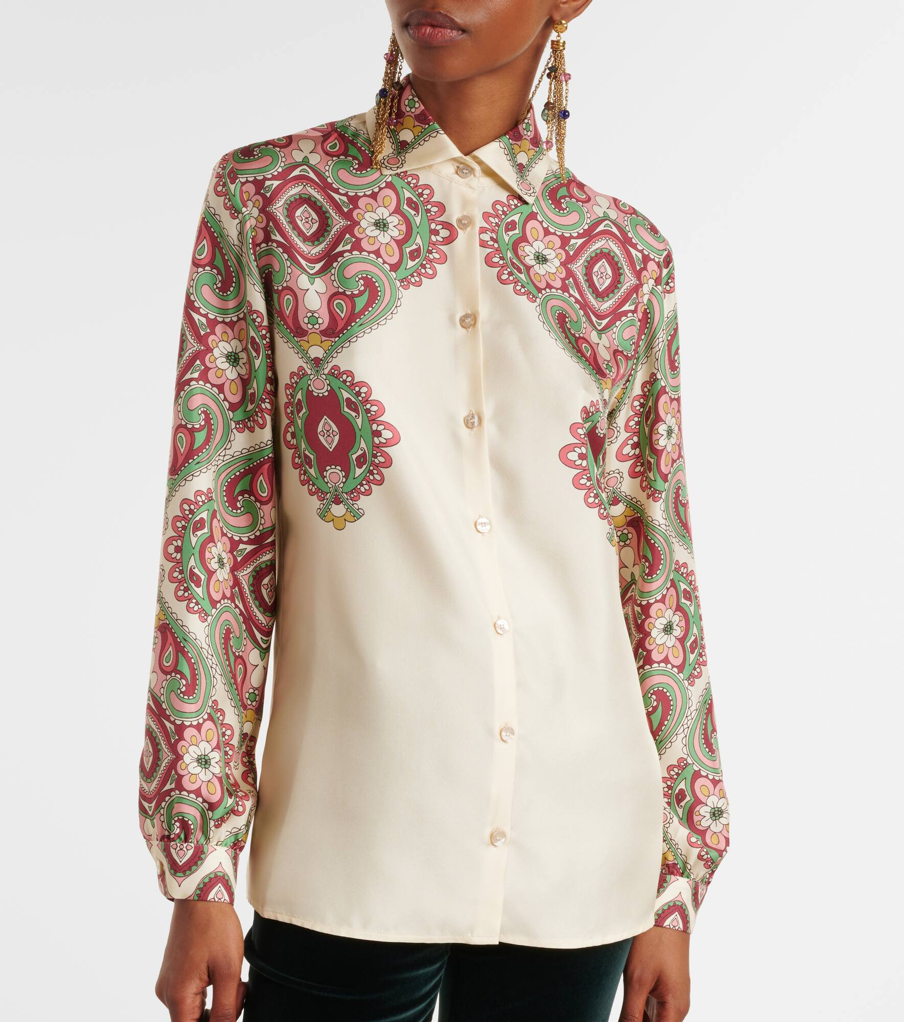 Printed silk shirt - 6