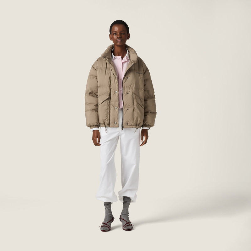 Miu Miu Medium-weight technical pongé down jacket outlook