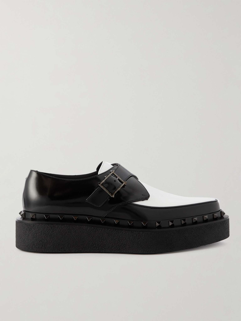 Rockstud M-Way Patent-Leather Monk-Strap Shoes 1