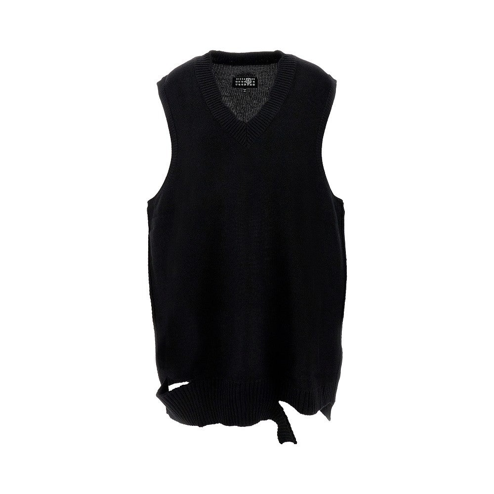 ベスト・ジレ Mm6 Maison Margiela Distressed Vest Mm6 Maison Margiela Distressed sleeveless waistcoat wide