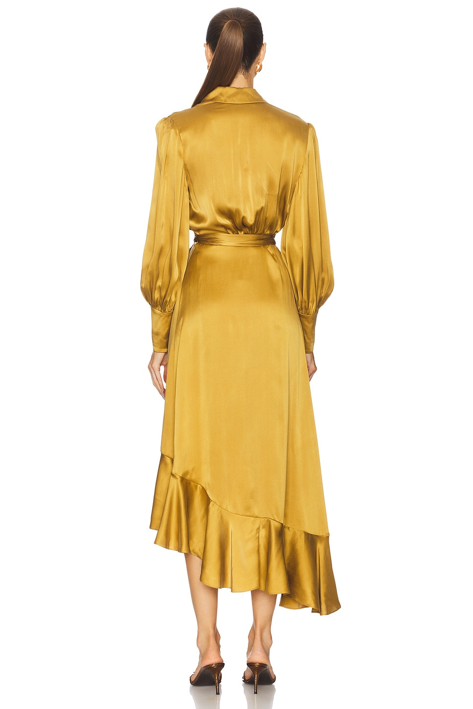 Silk Wrap Midi Dress - 4