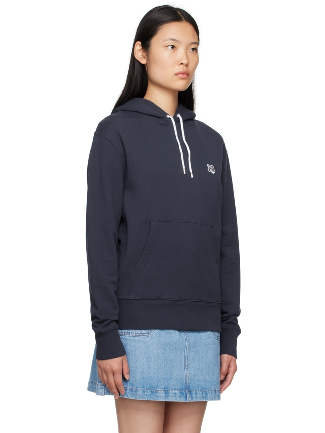 Navy Fox Head Hoodie - 2