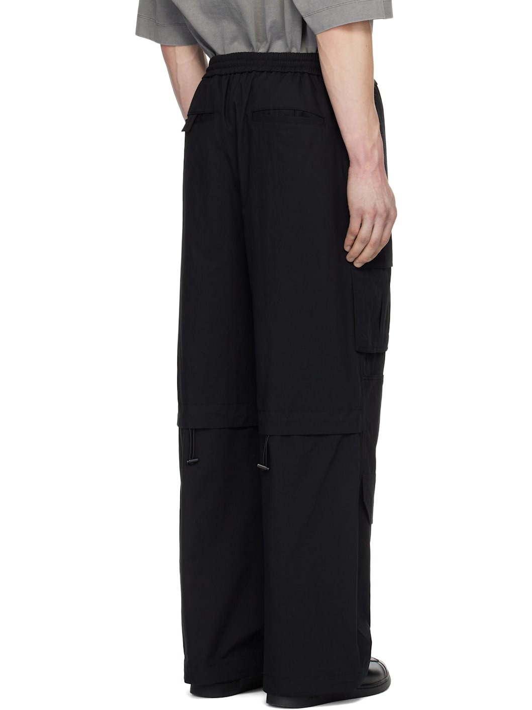 Juun. J Black Cotton Wide Work Cargo Pants - 3