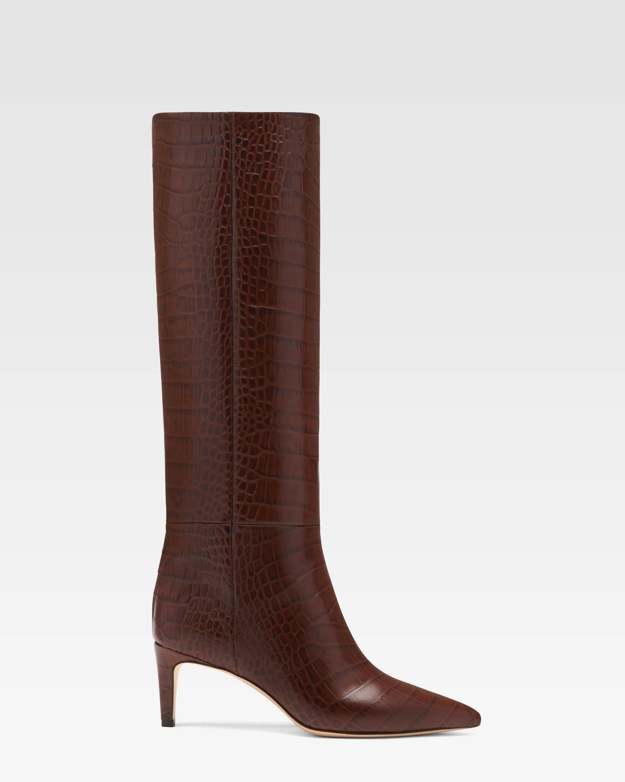 Croc-effect leather boot - 1