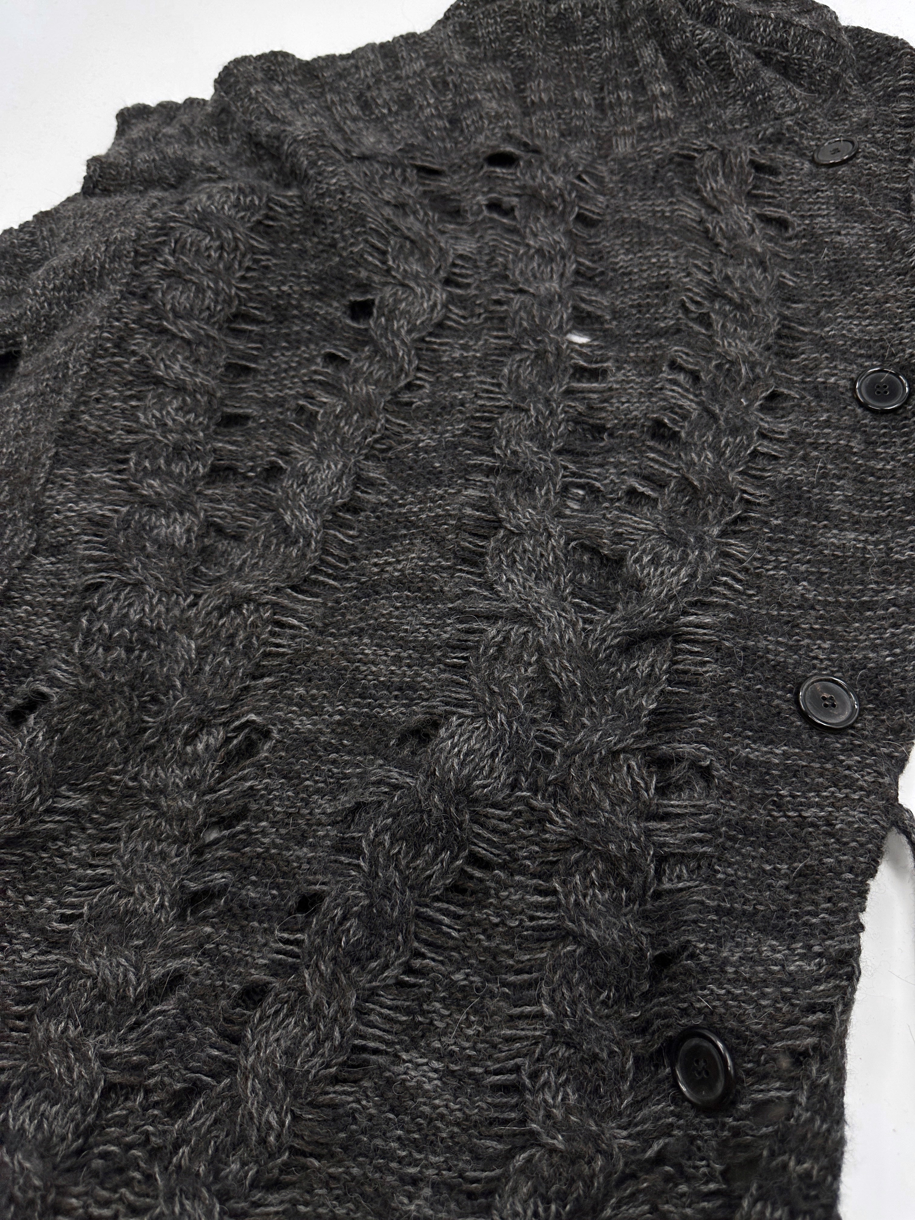 Ann Demeulemeester Fall 2010 Asymmetrical Alpaca Knit Long Cardigan - 9