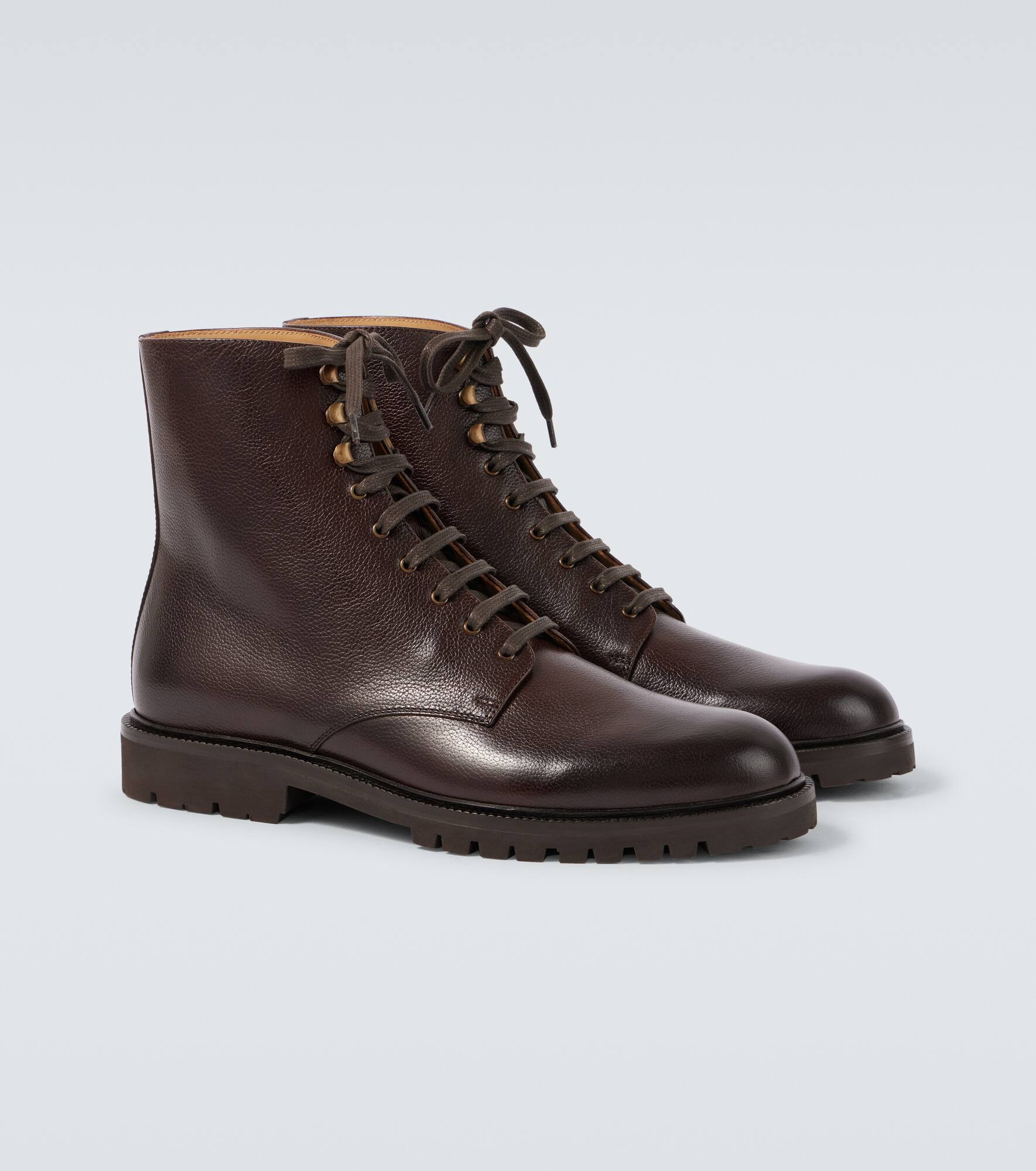 Leather lace-up boots - 5