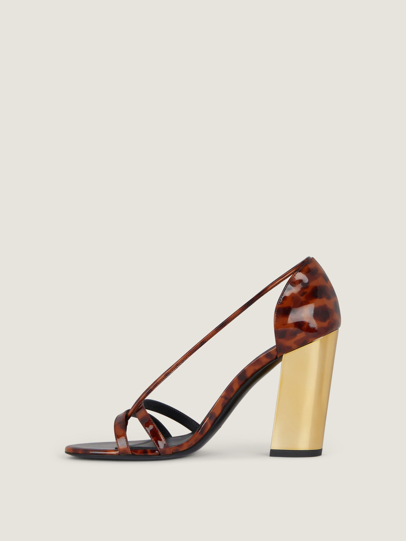 Givenchy BLOCK HEELED SANDALS IN TORTOISE SHELL PATENT LEATHER outlook