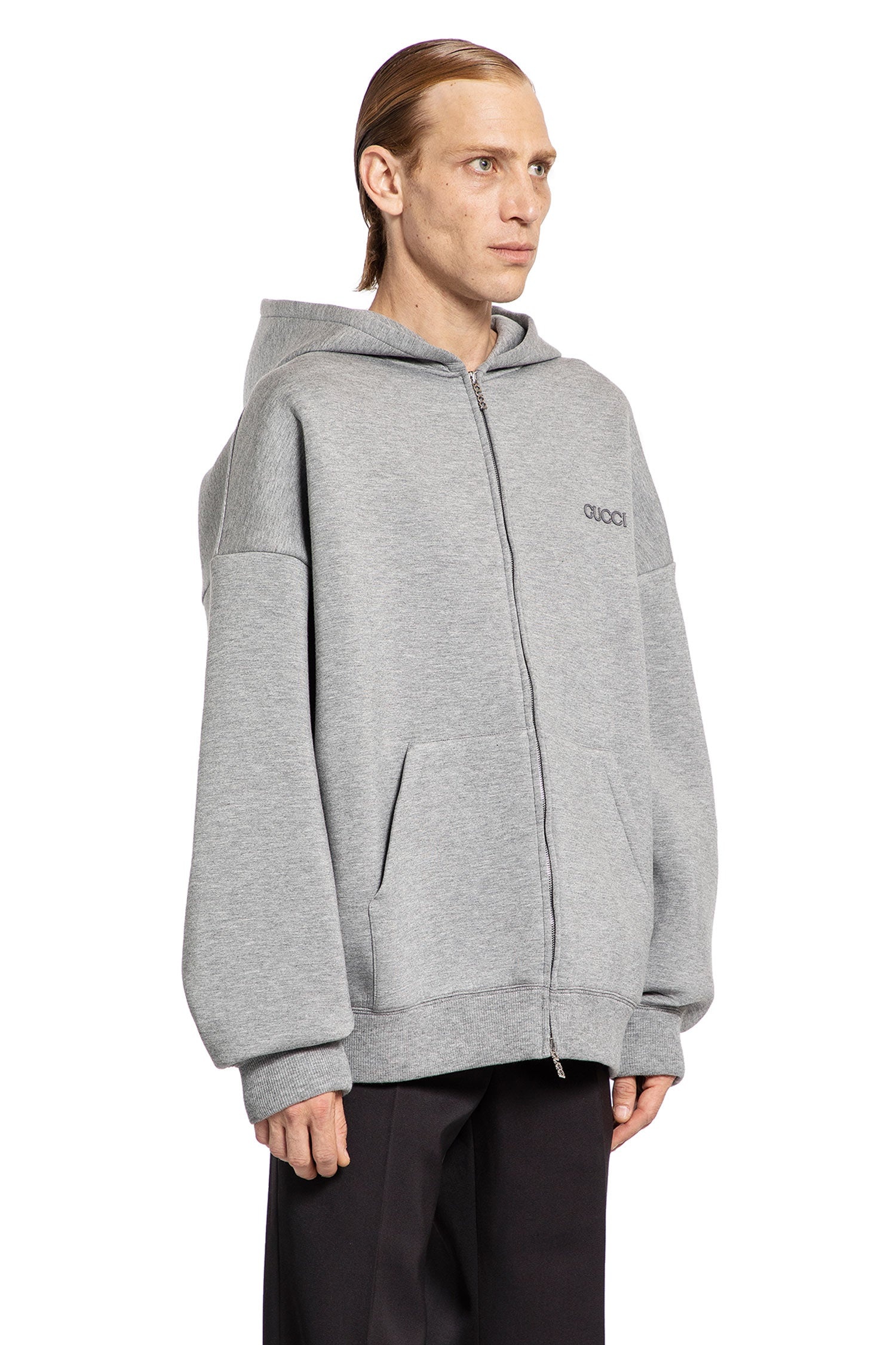 Viscose-Jersey-Zip-Up-Logo-Hoodie - 2