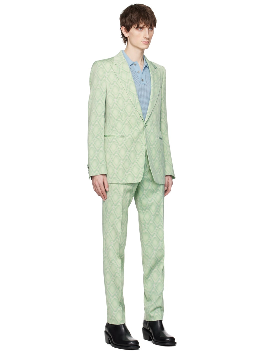 Green Slim Fit Suit - 2