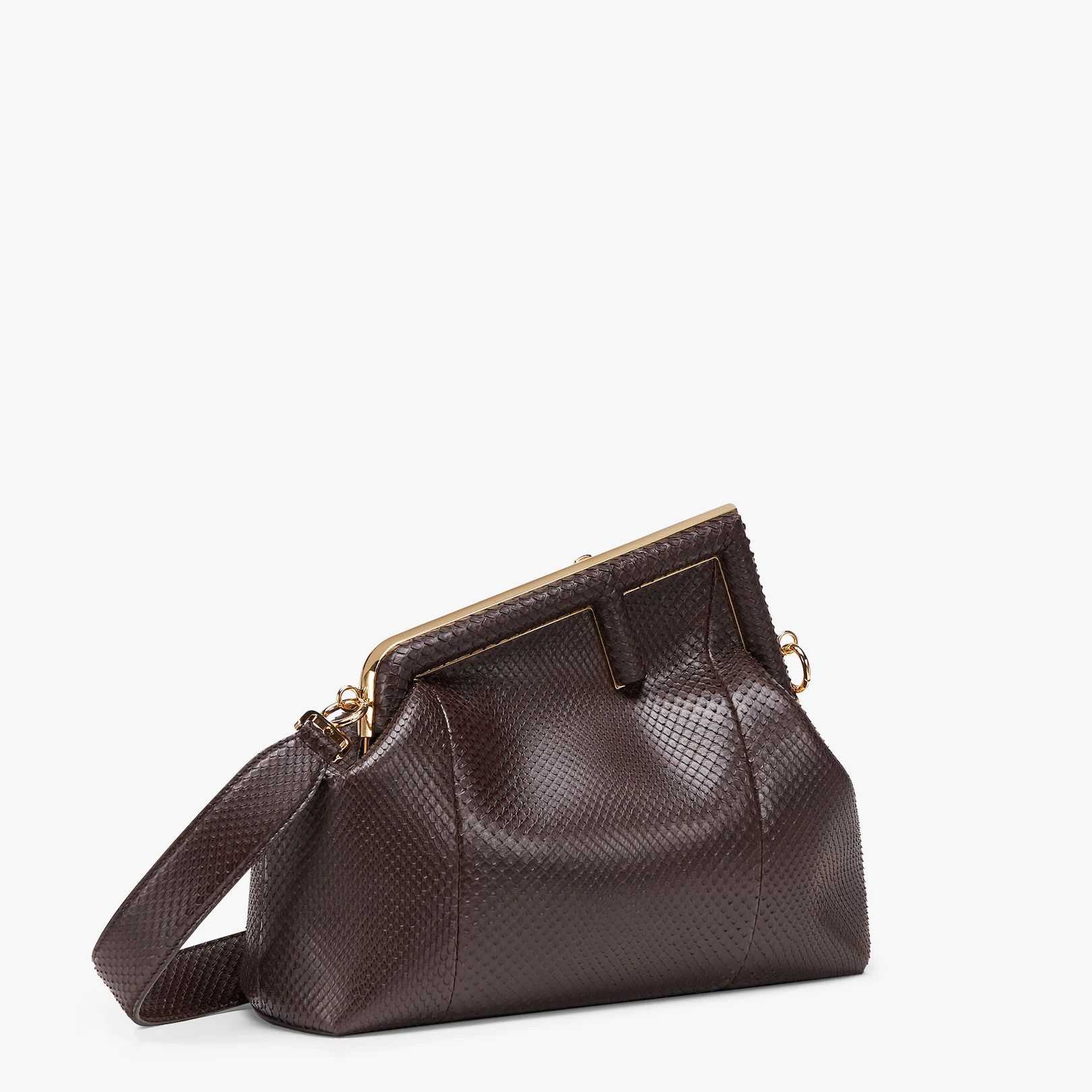 Dark brown python leather bag - 2