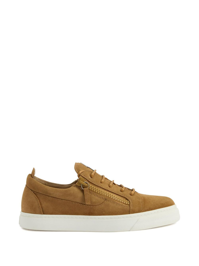Frankie zip-fastening suede trainers 4