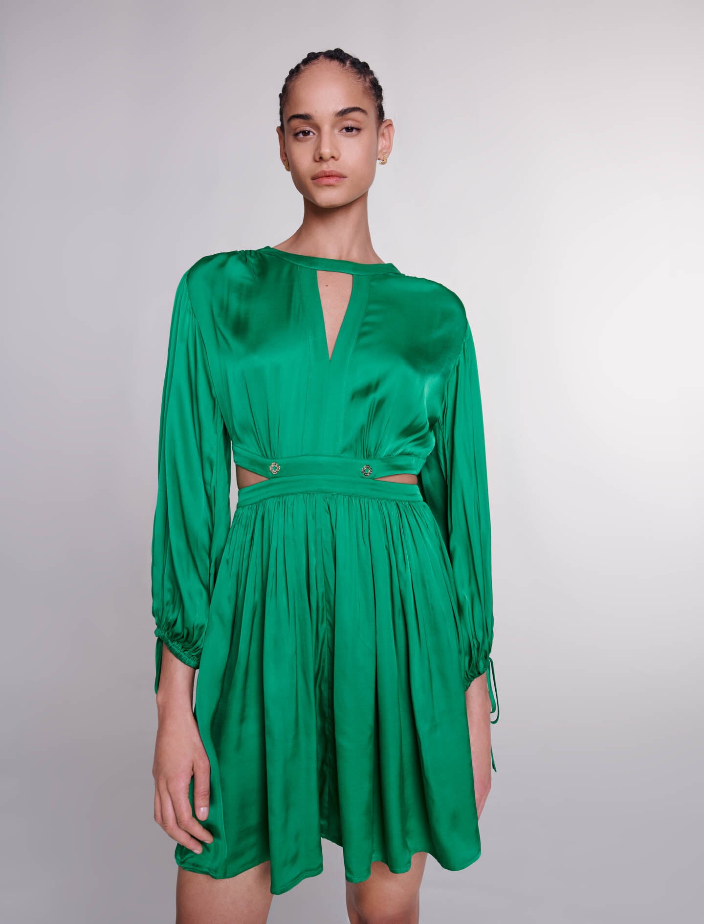 Short satin-look dress - 6