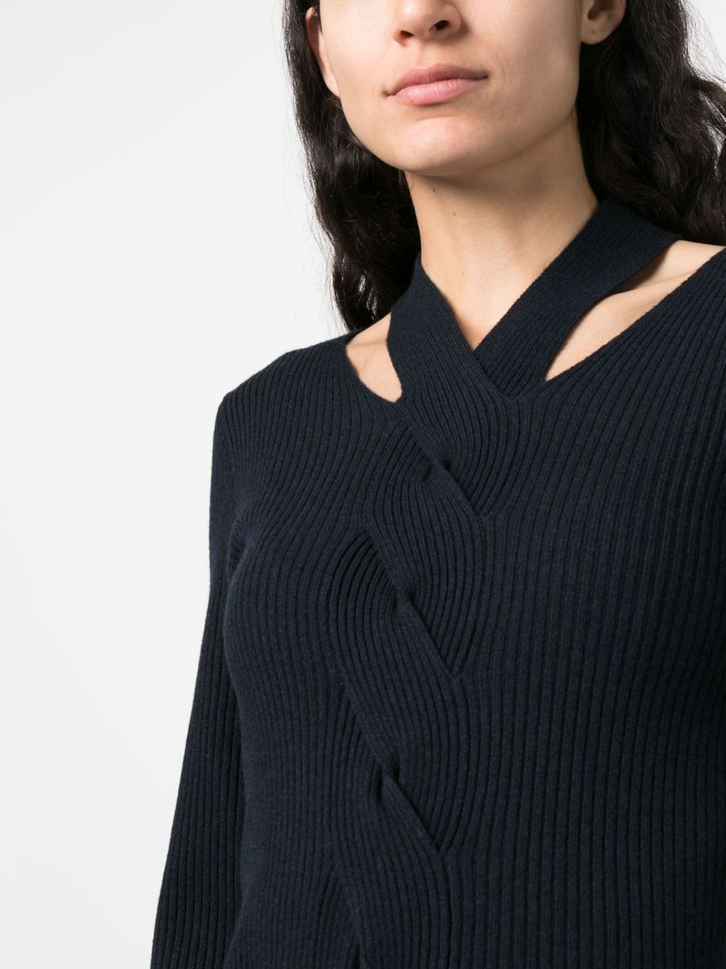 cut-out cable-knit detail jumper 5
