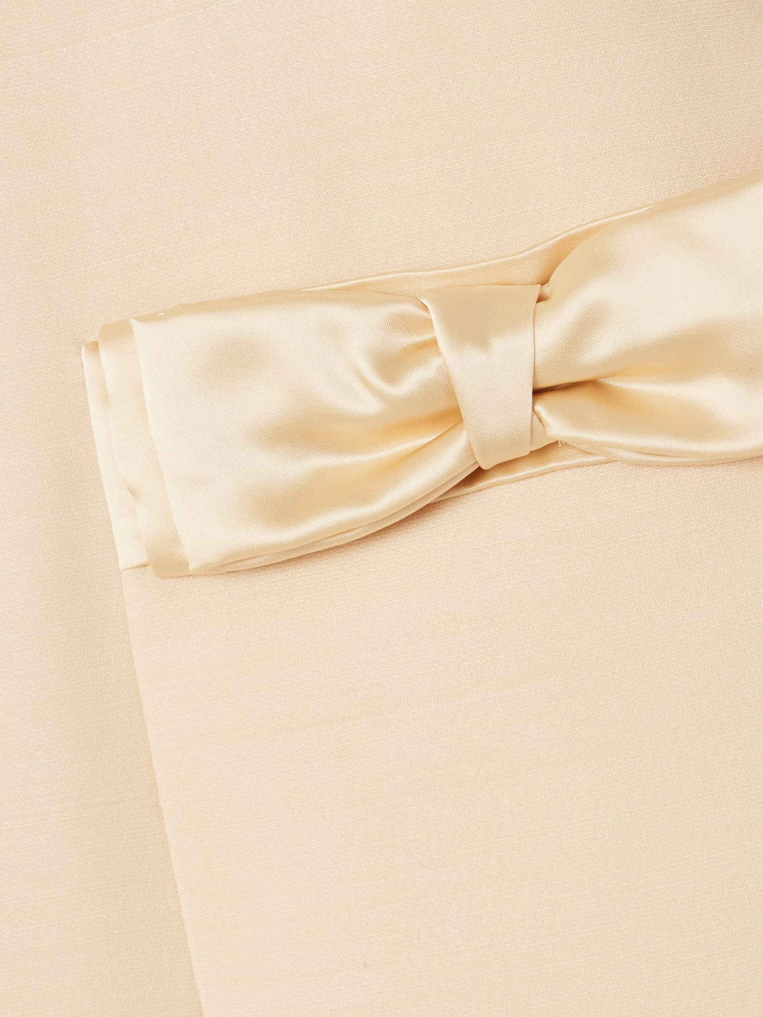 Bow-detailed wool and silk-blend mini skirt Cream - 4