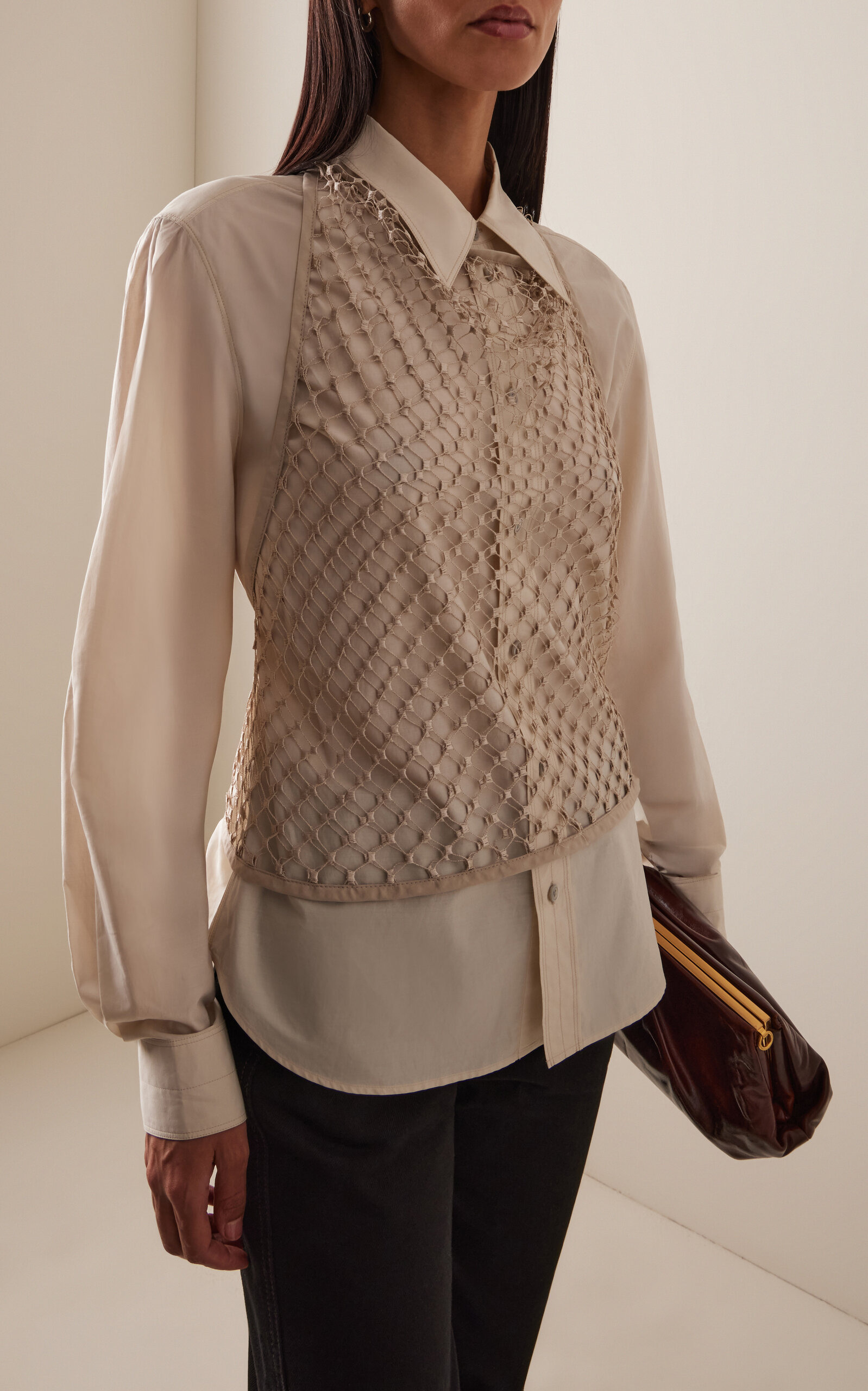 Fishnet Halter Top neutral - 2