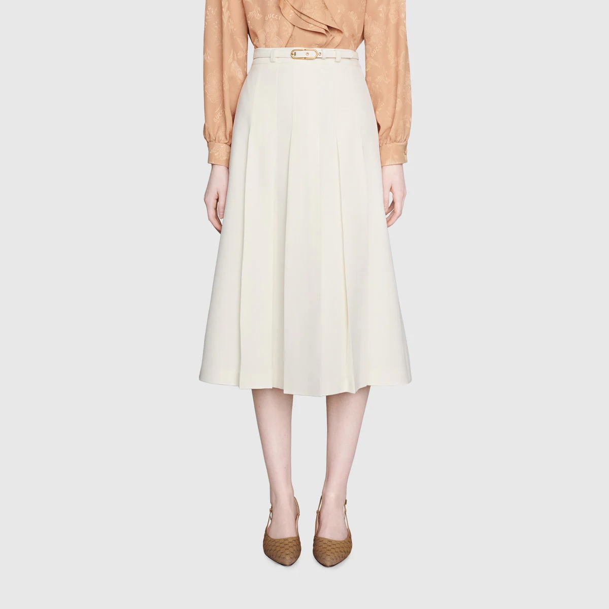 Cady crêpe pleated skirt - 3