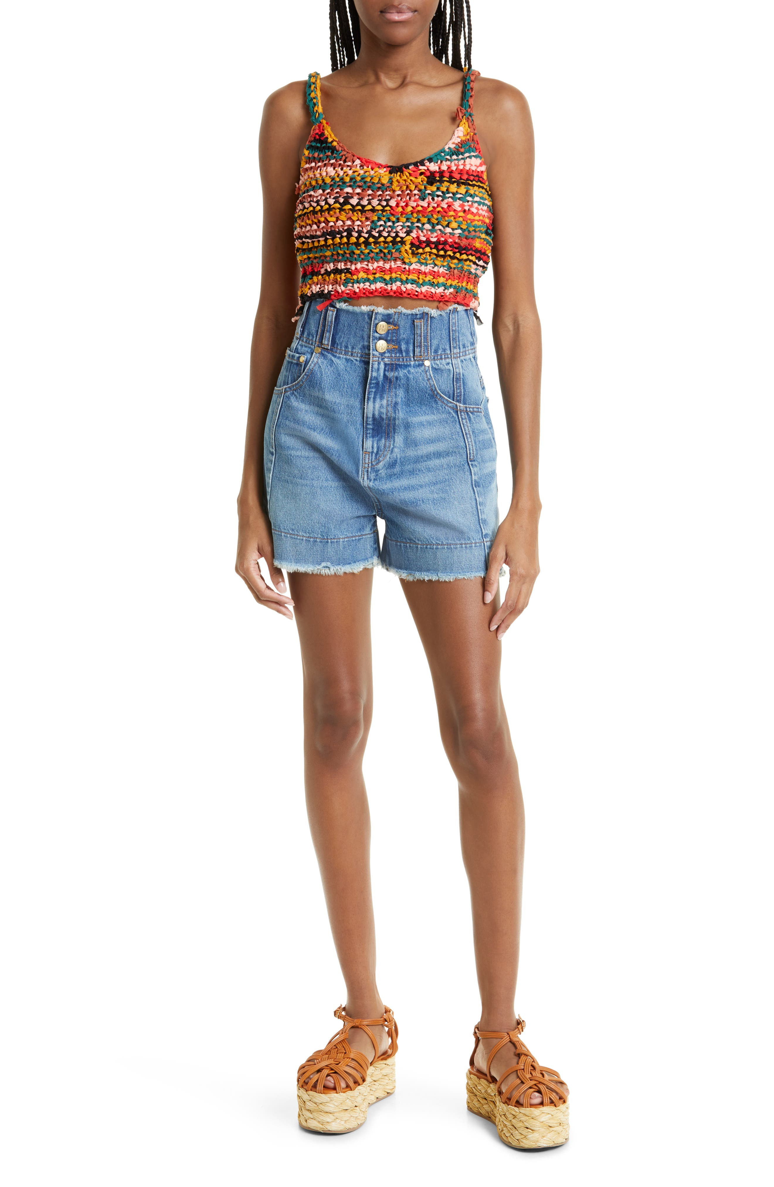 Ulla Johnson Nonstretch Denim Cutoff Shorts in Danube Medium Indigo Wash at Nordstrom - 2