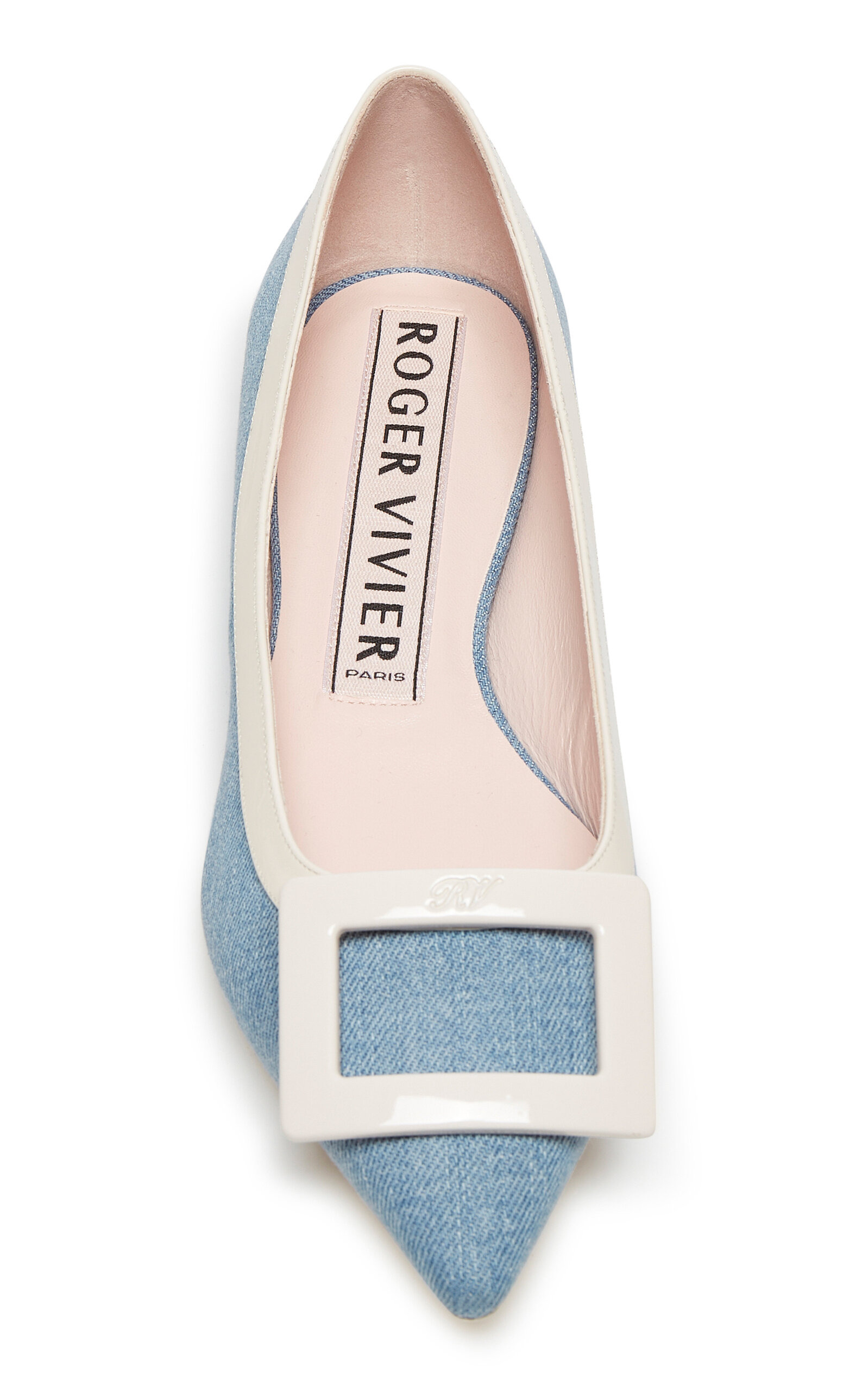Gommettine Buckle-Embellished Denim Flats blue - 3