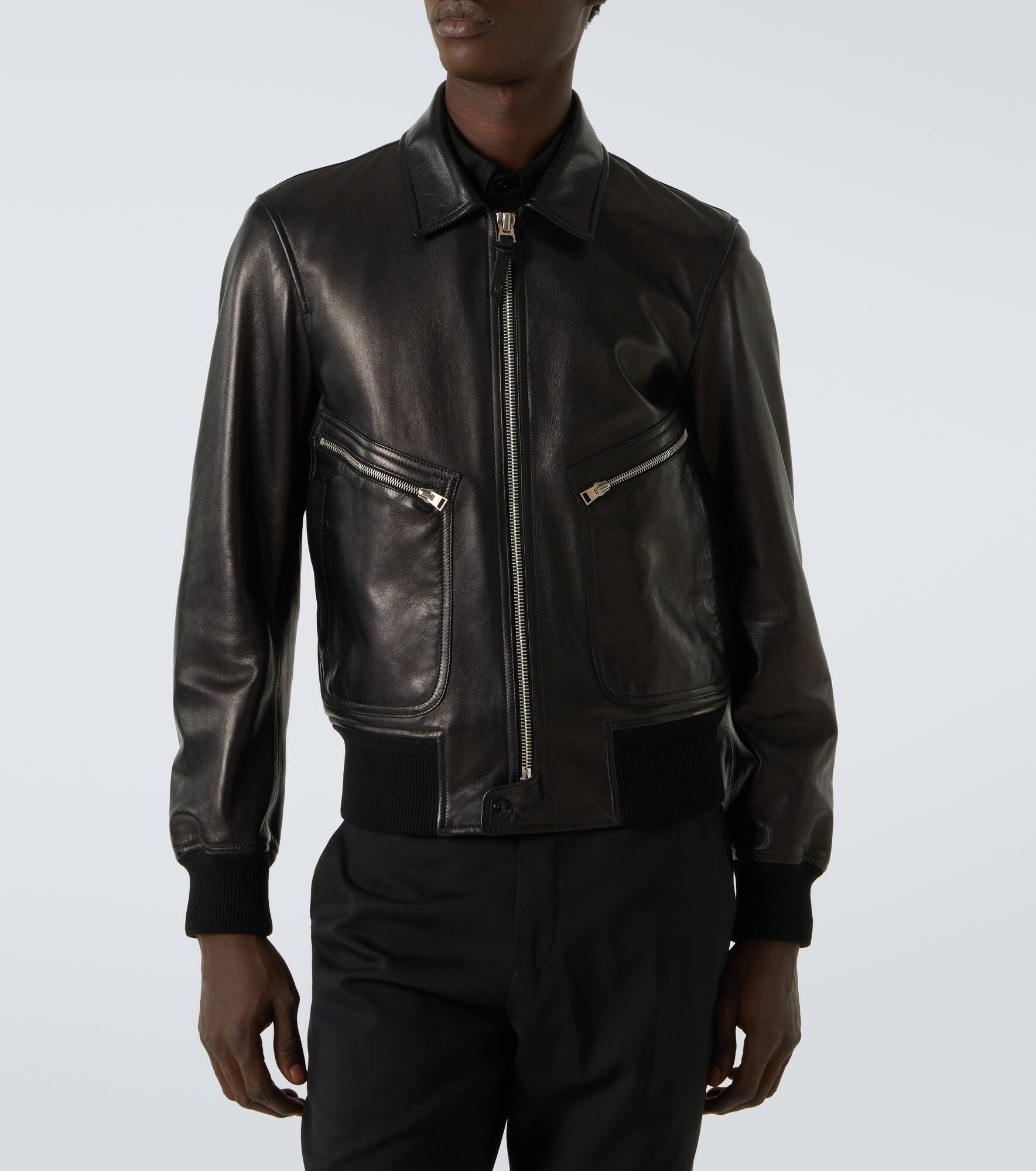 Leather blouson - 3