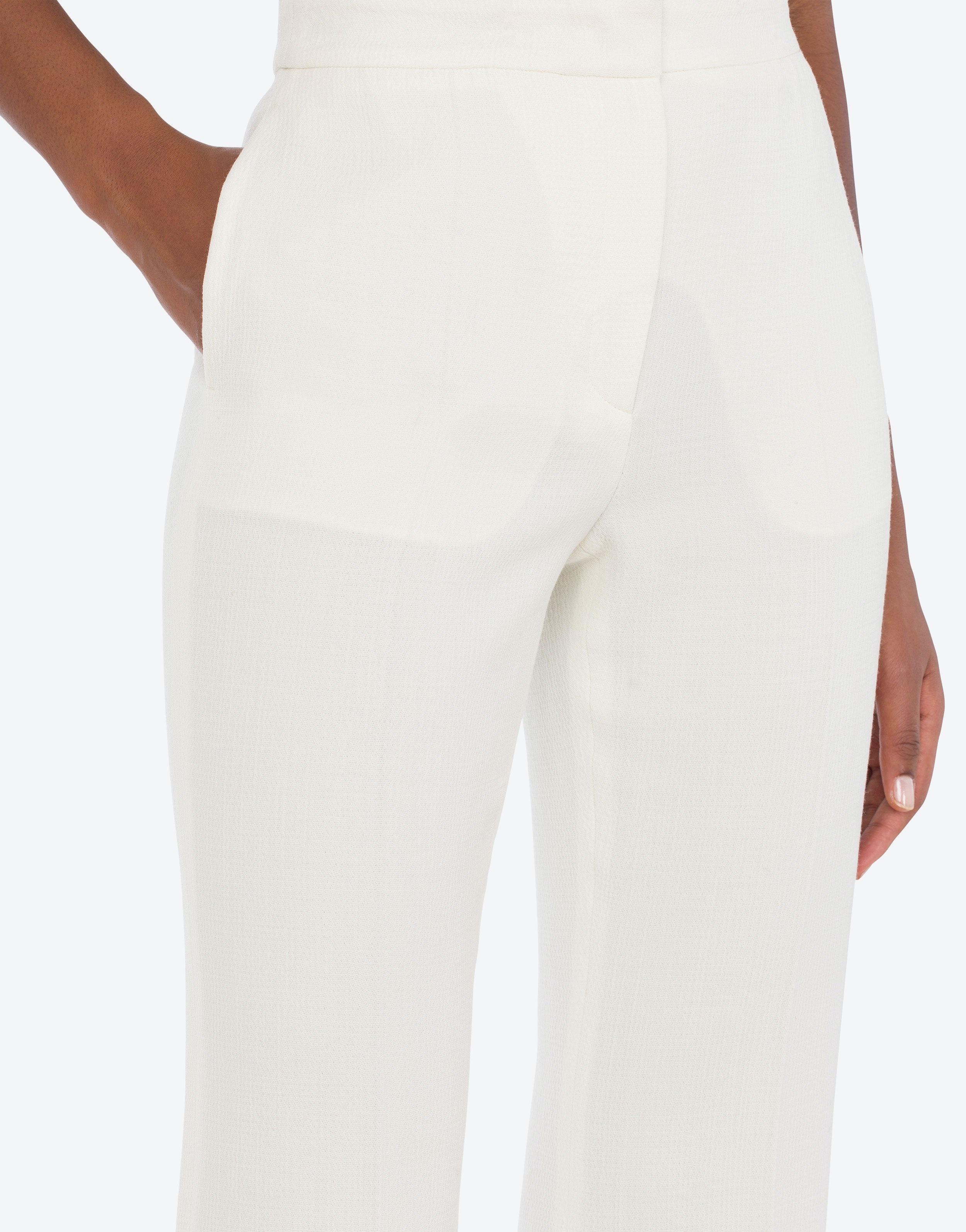FLARED STRETCH CRÊPE TROUSERS - 4