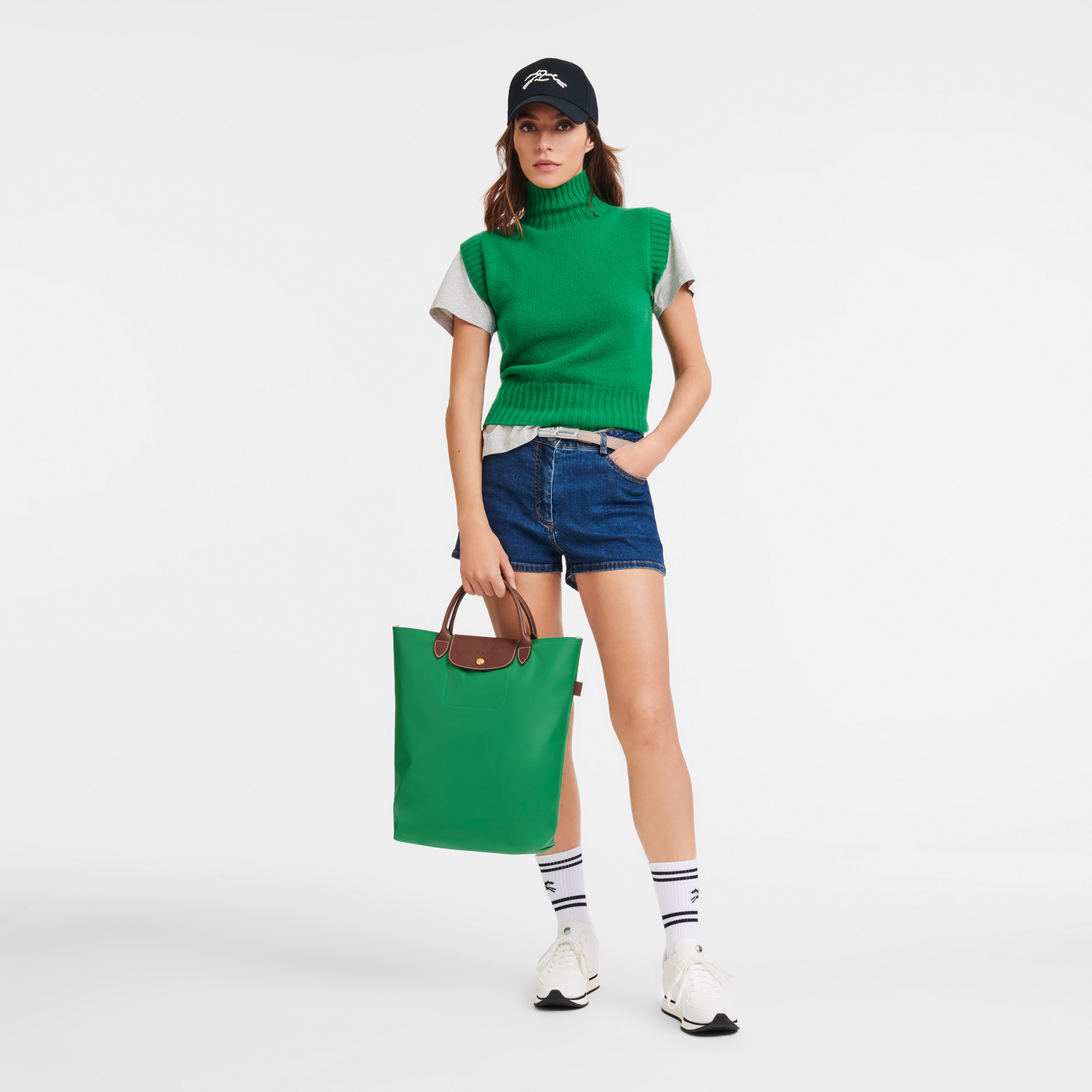 Le Pliage M Tote bag Green - Canvas - 2