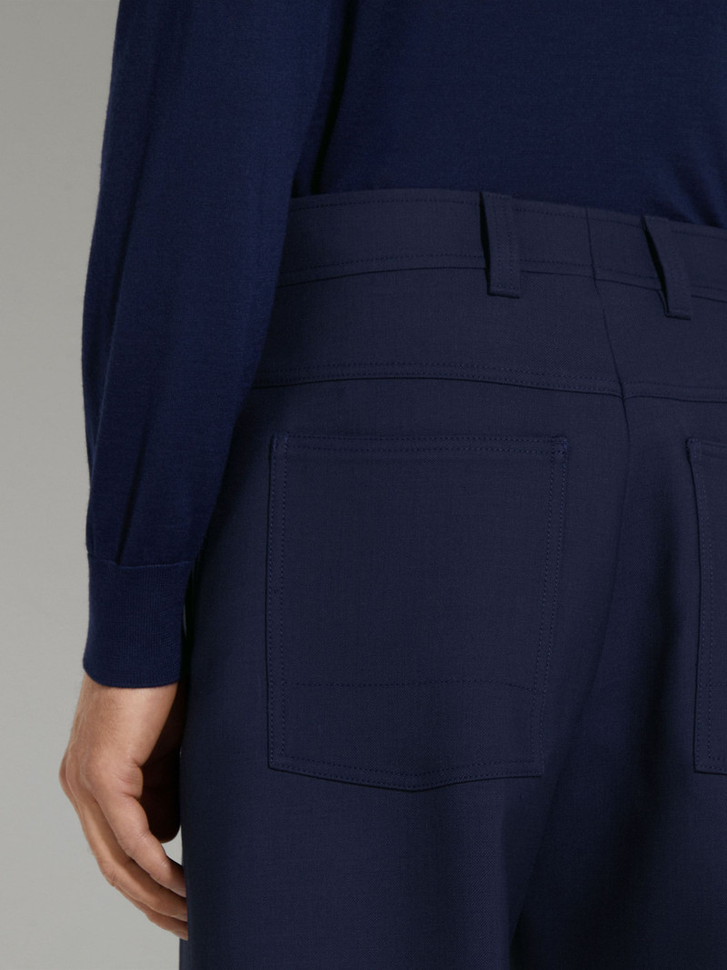 ZEGNA INK BLUE WOOL PANTS outlook