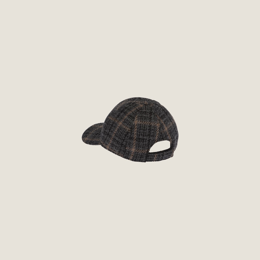 Plaid Shetland wool baseball cap - 3