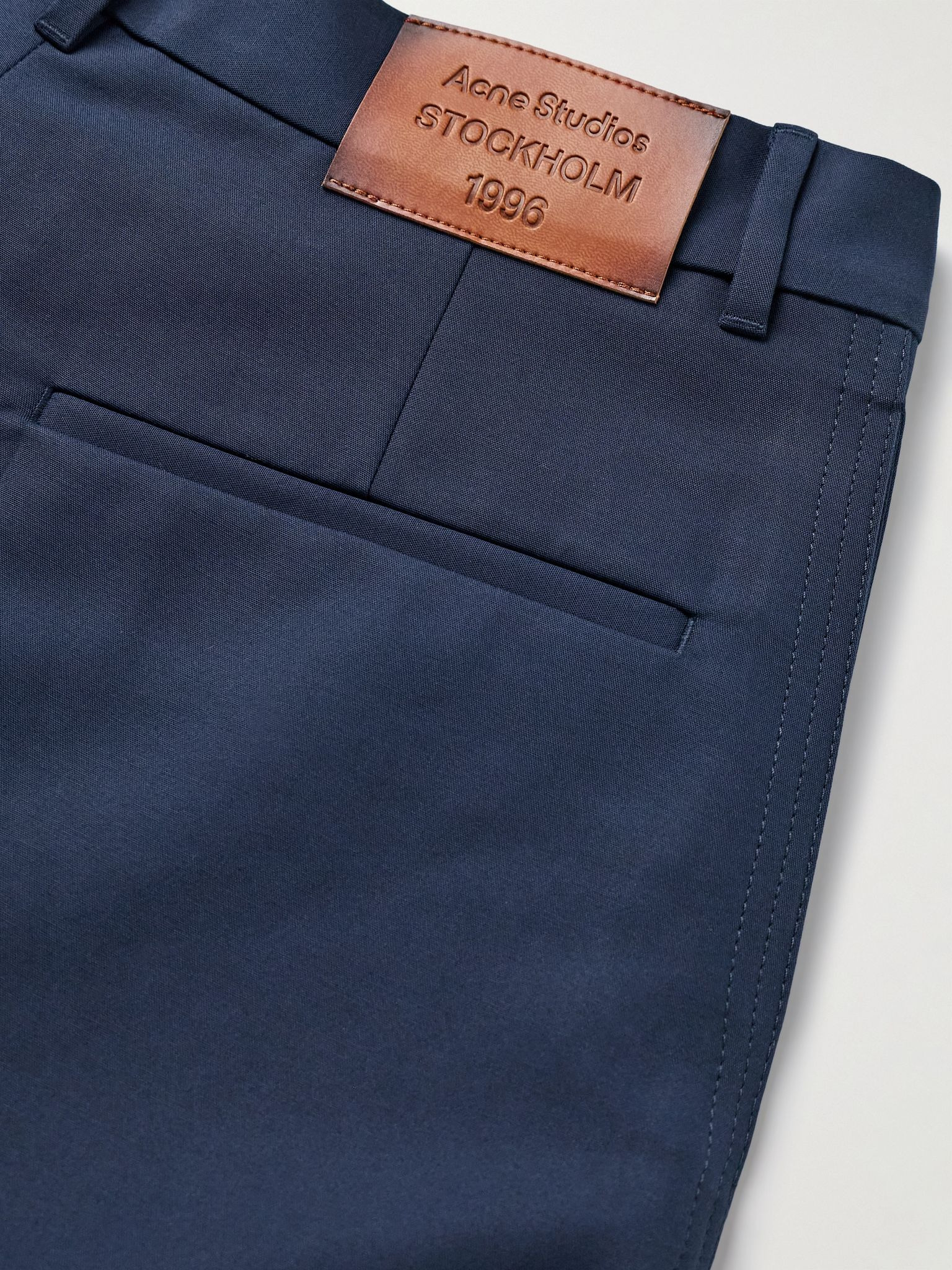 Plass Wide-Leg Cotton Trousers Navy - 5