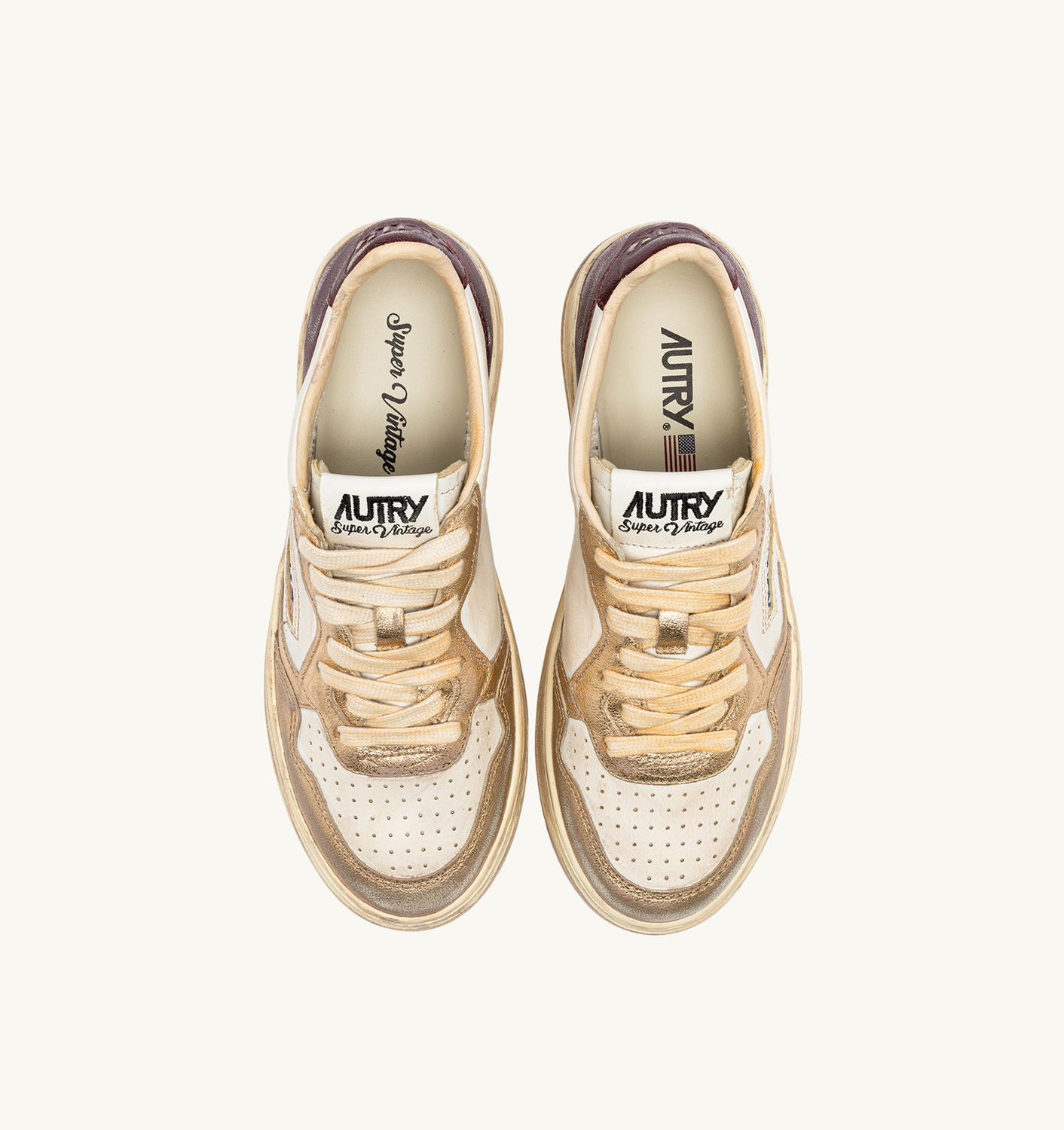 MEDALIST LOW SUPER VINTAGE SNEAKERS IN PLATINUM AND VIOLET BRUSHED LEATHER - 5