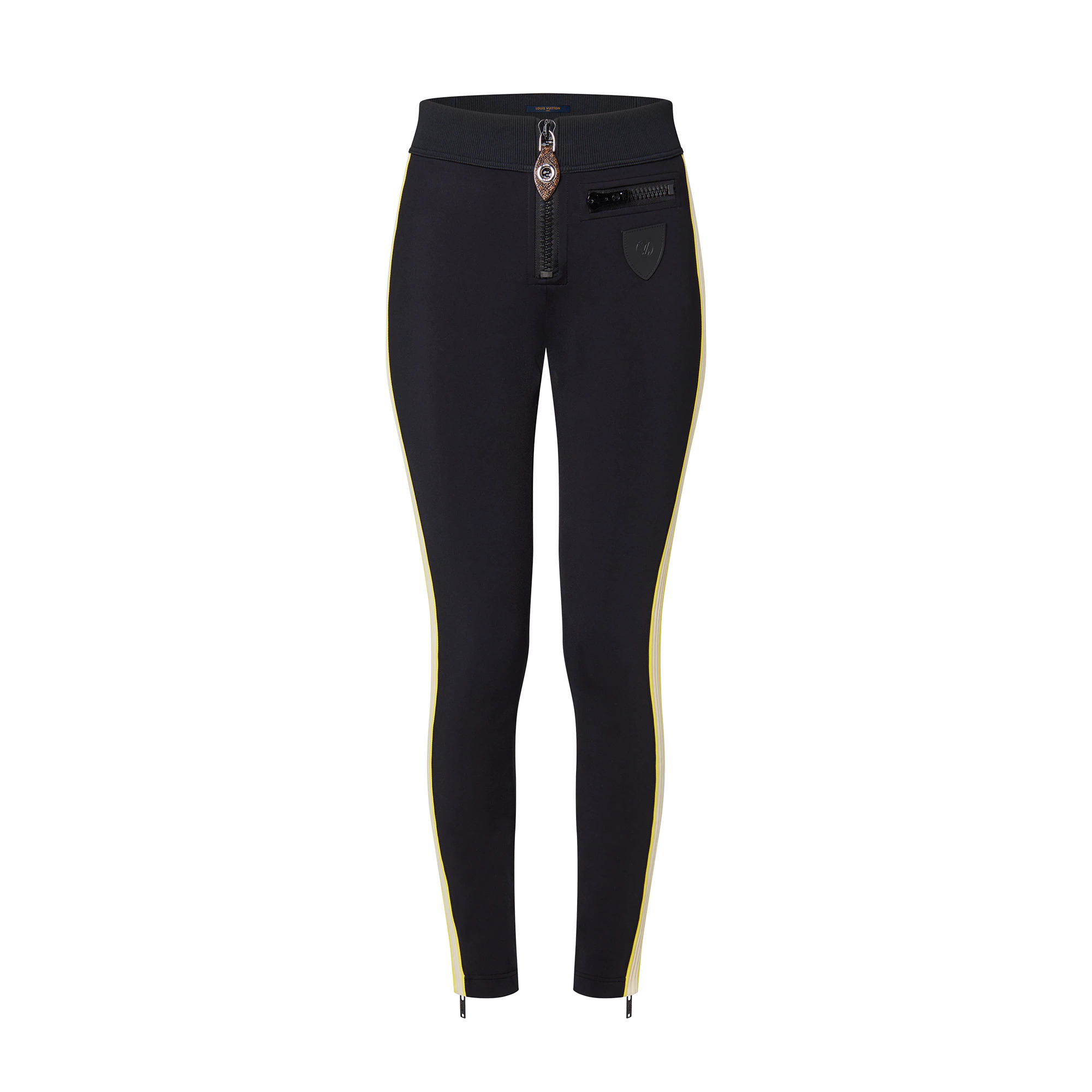 Piped Side Sporty Zip-Up Leggings - 1