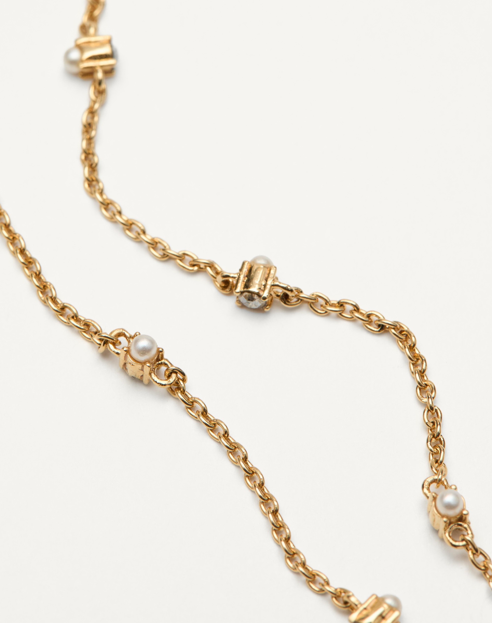 VLOGO SIGNATURE METAL, PEARL AND SWAROVSKI® CRYSTAL NECKLACE - 4