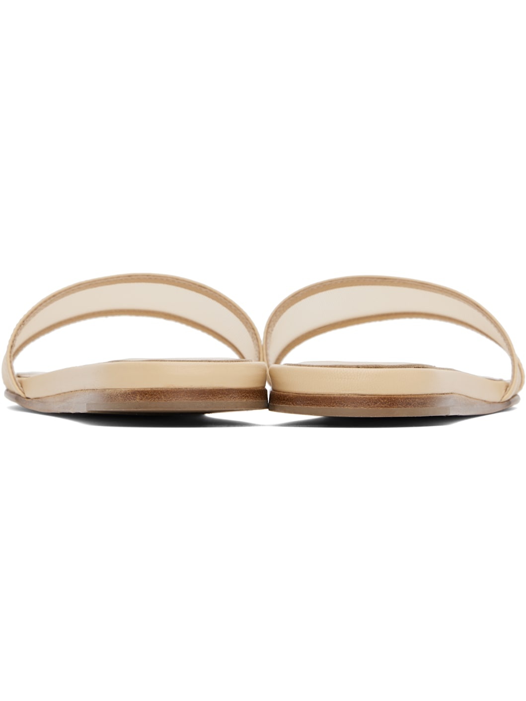 Beige Mesh Pool Sandals - 2