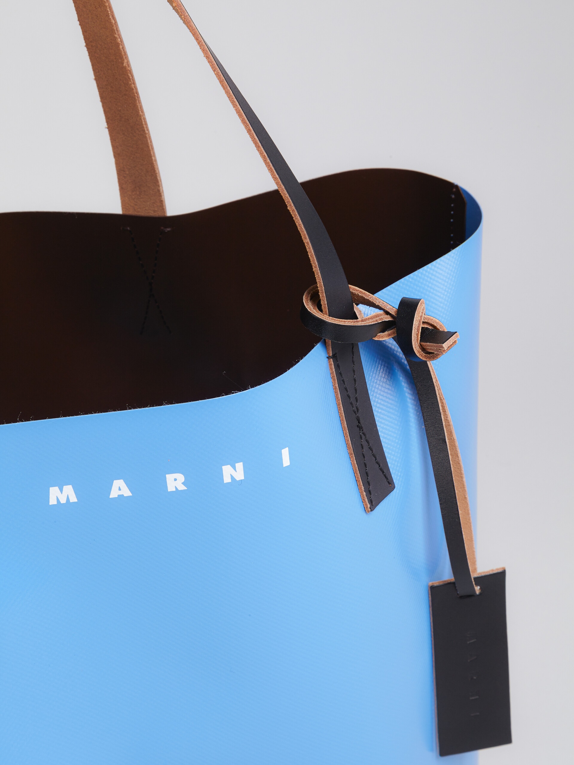 BROWN AND BLUE TRIBECA SHOPPING BAG - 3