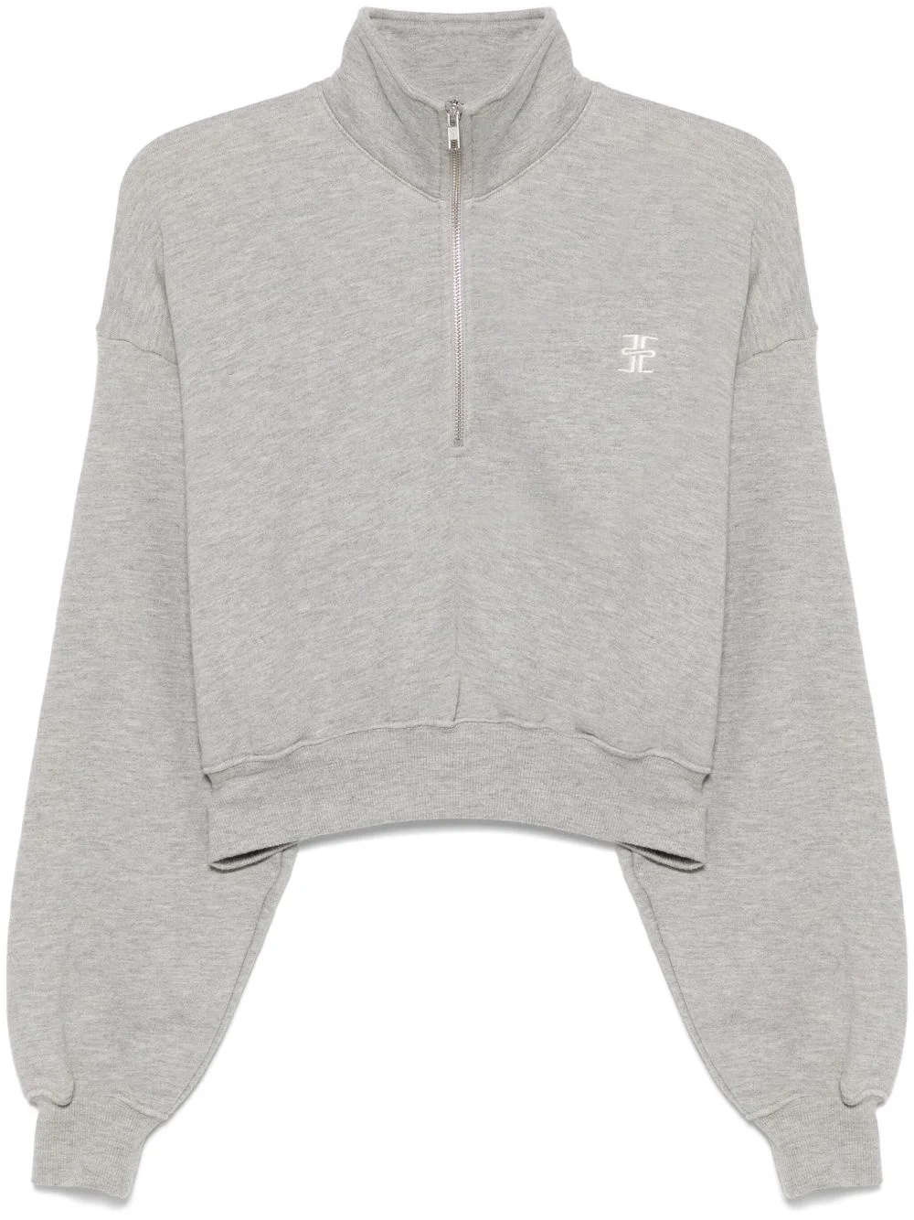 cropped half-zip sweatshirt - 1