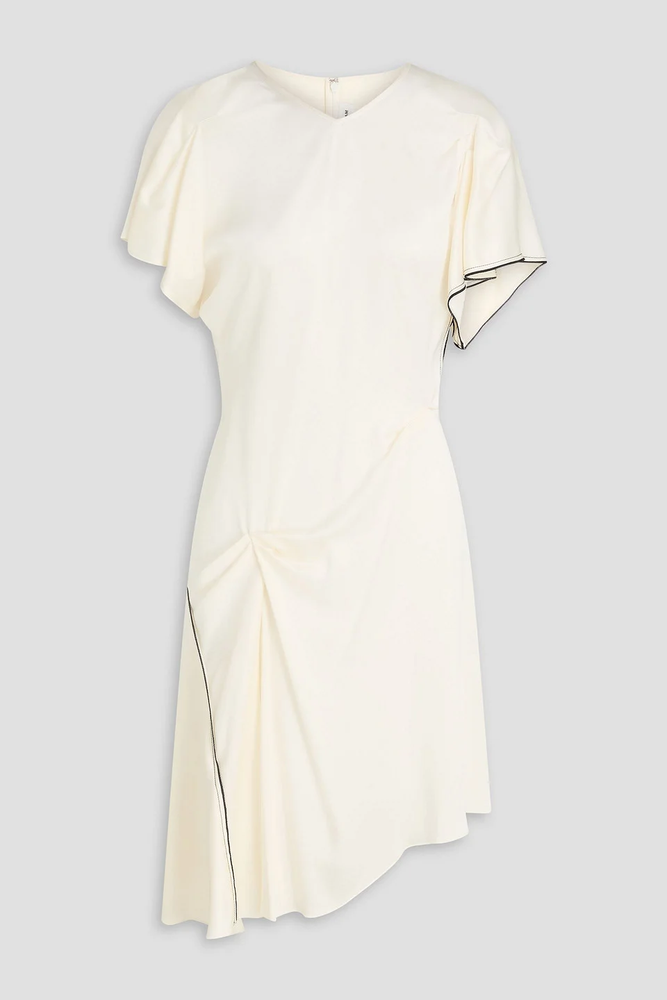 Draped crepe de chine mini dress - 1